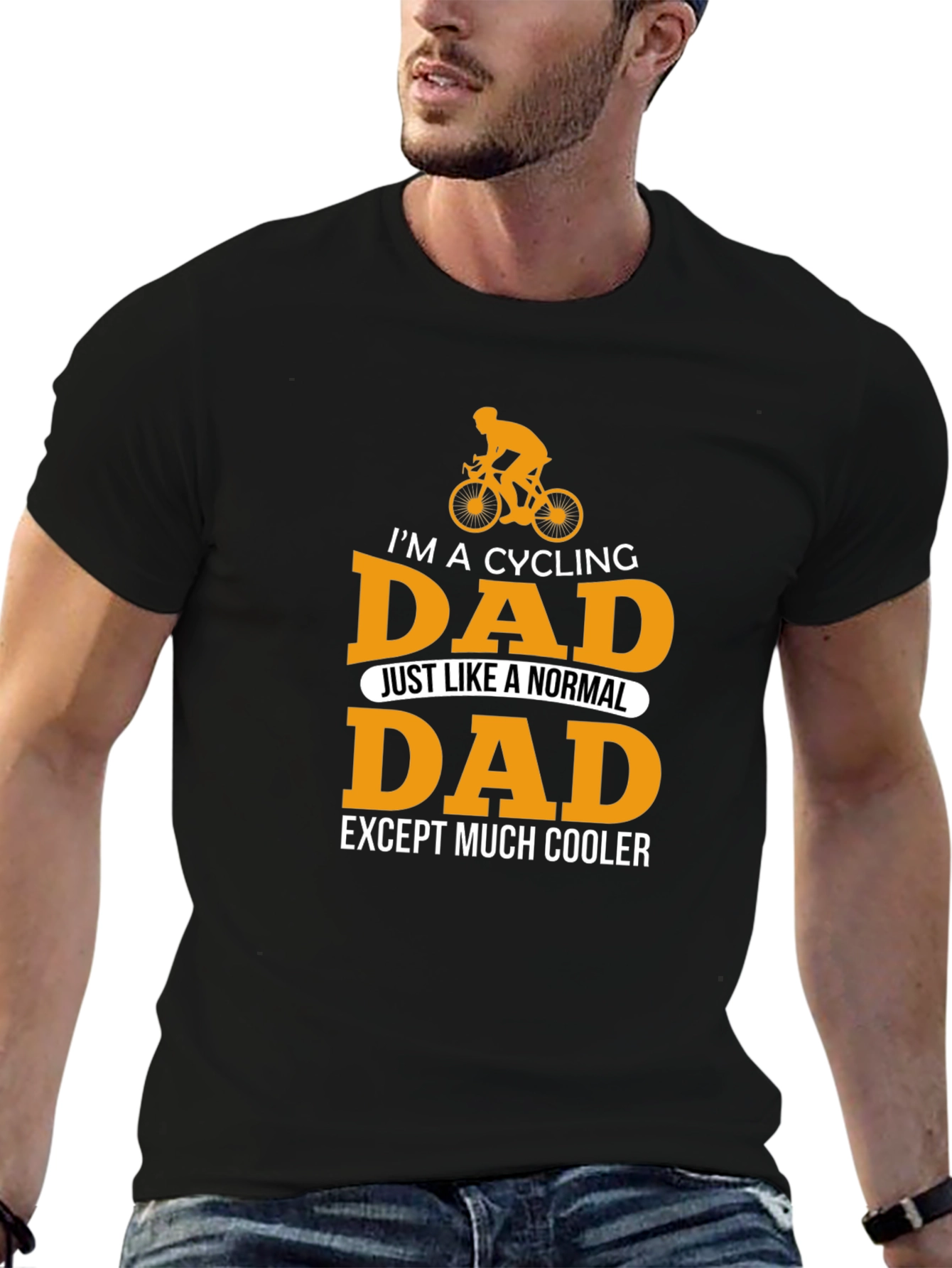Black Cycling Dad T-Shirt - Cool Father's Day Gift view 6