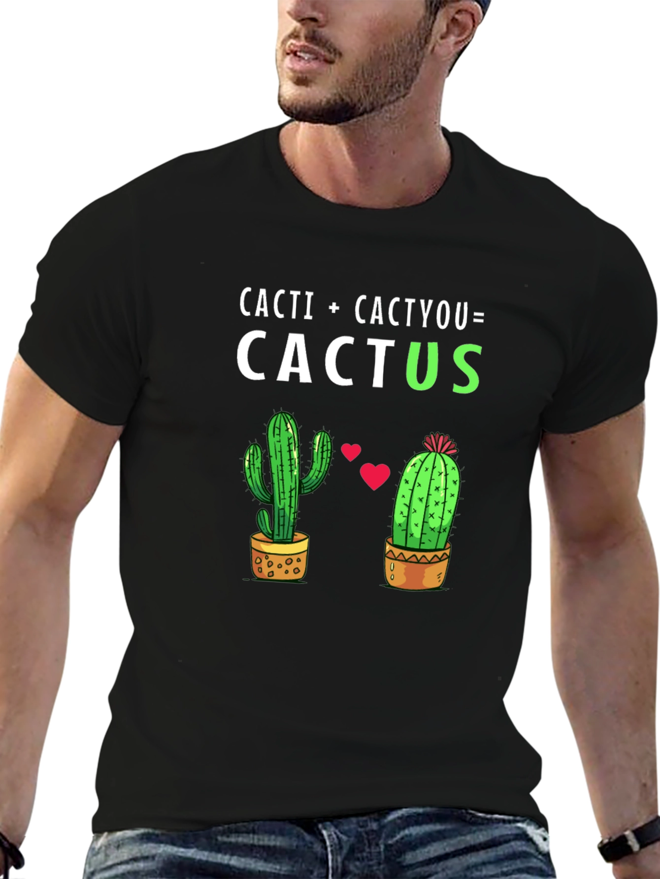 Black Cacti + Cactyou = Cactus T-Shirt view 6