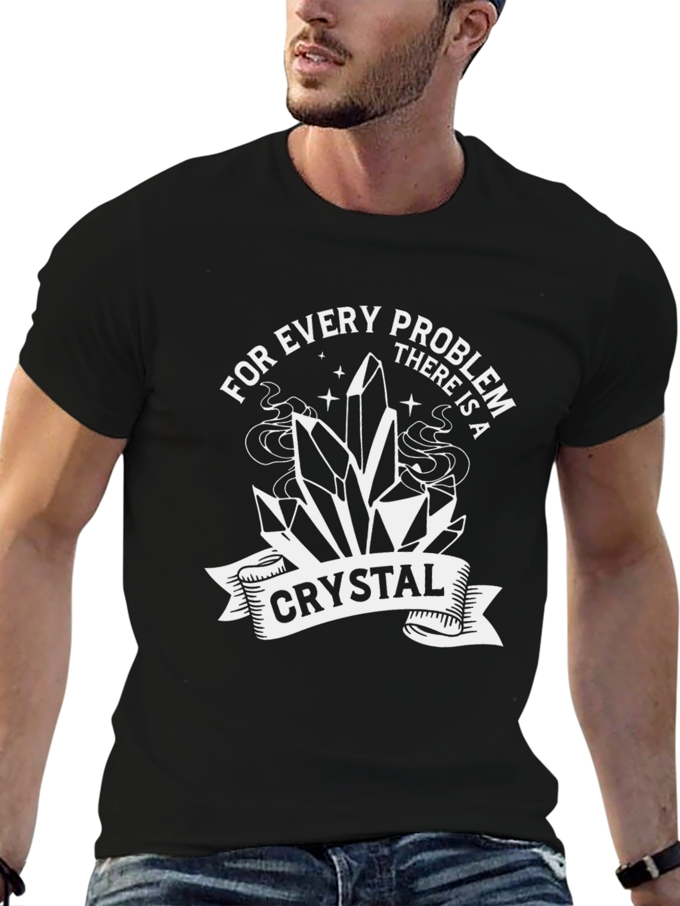 Black Crystal Problem Solver T-Shirt view 6