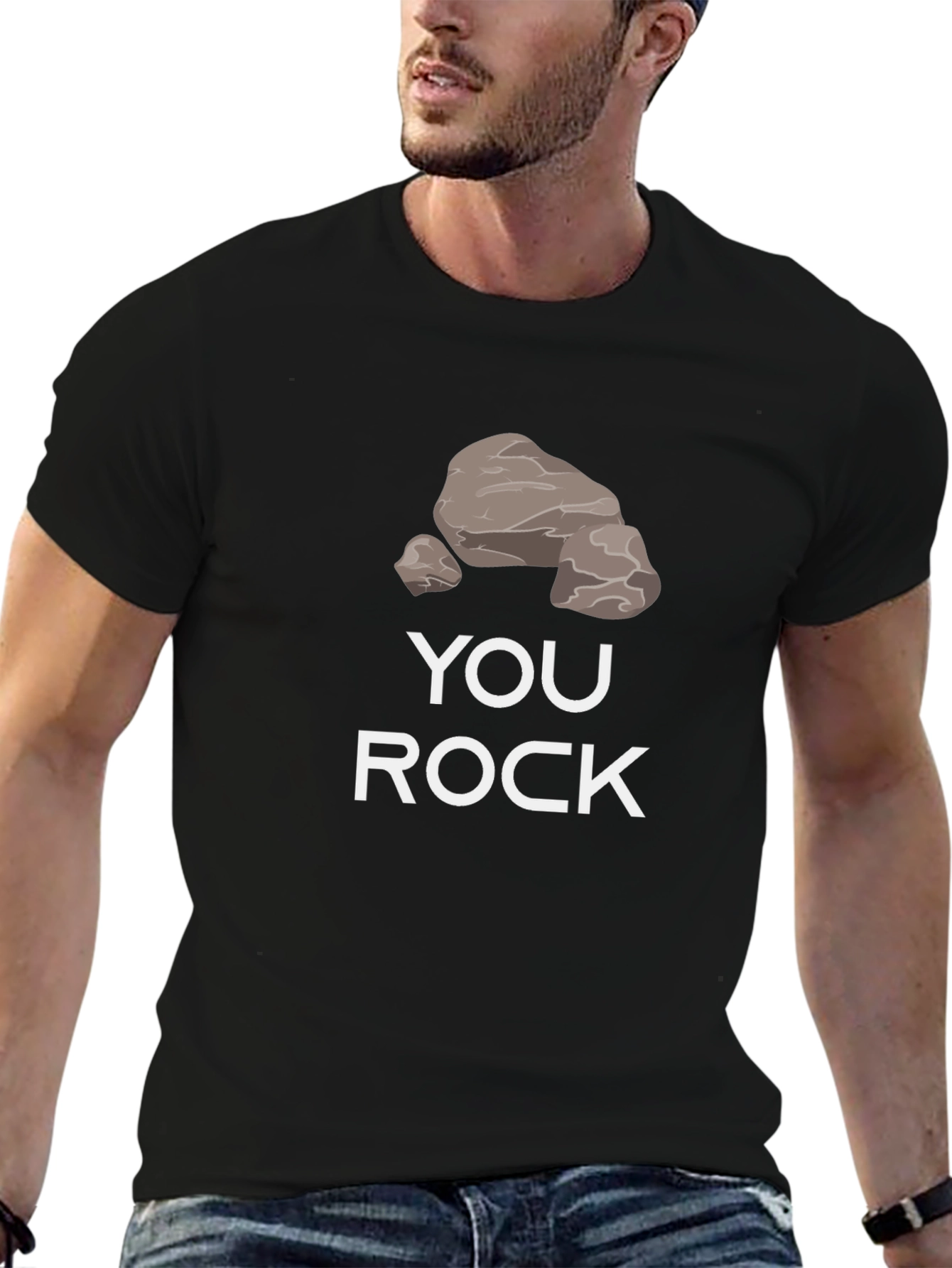 Black You Rock T-Shirt - Graphic Tee view 6