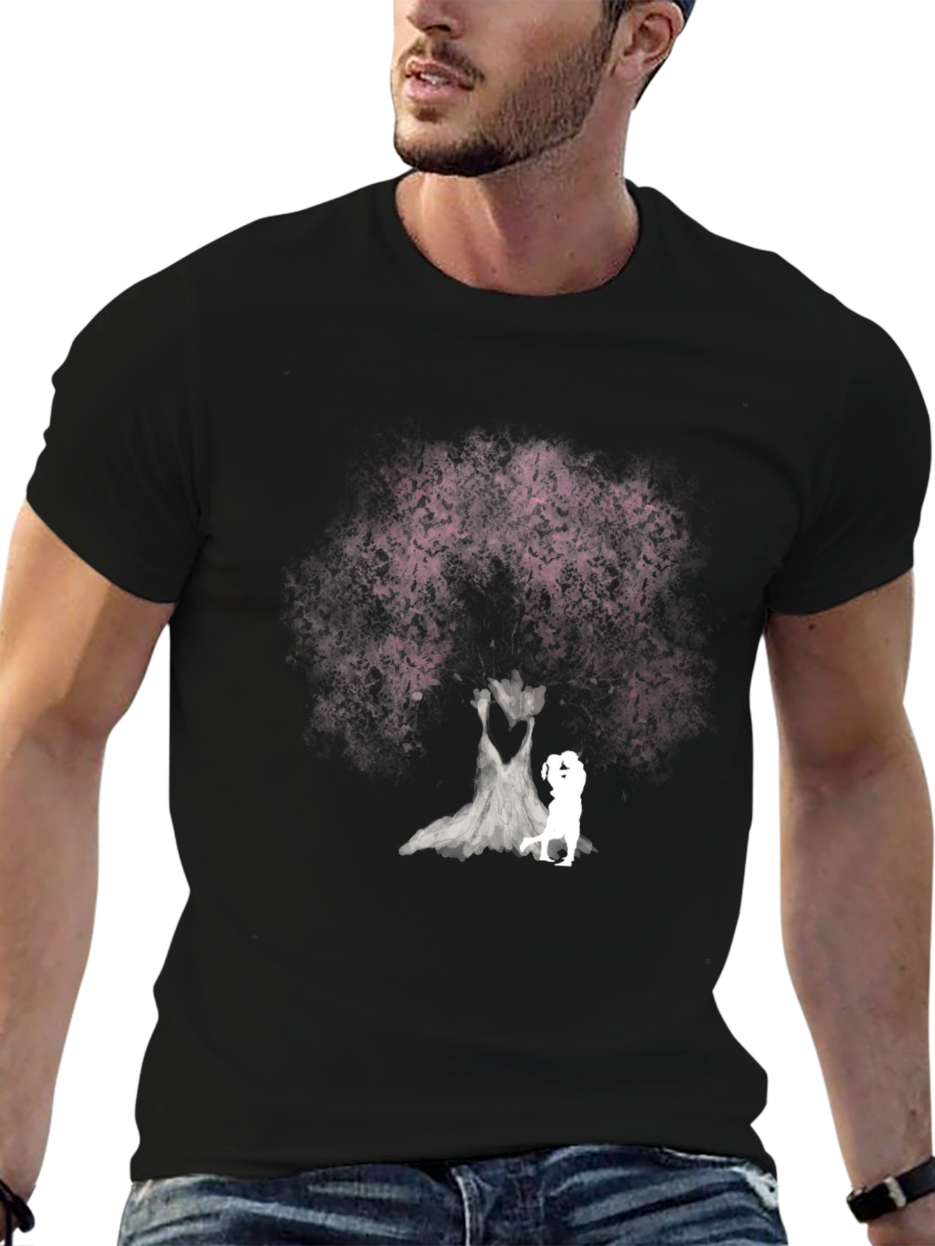 Black Romantic Tree T-Shirt - Soft Cotton Blend view 6