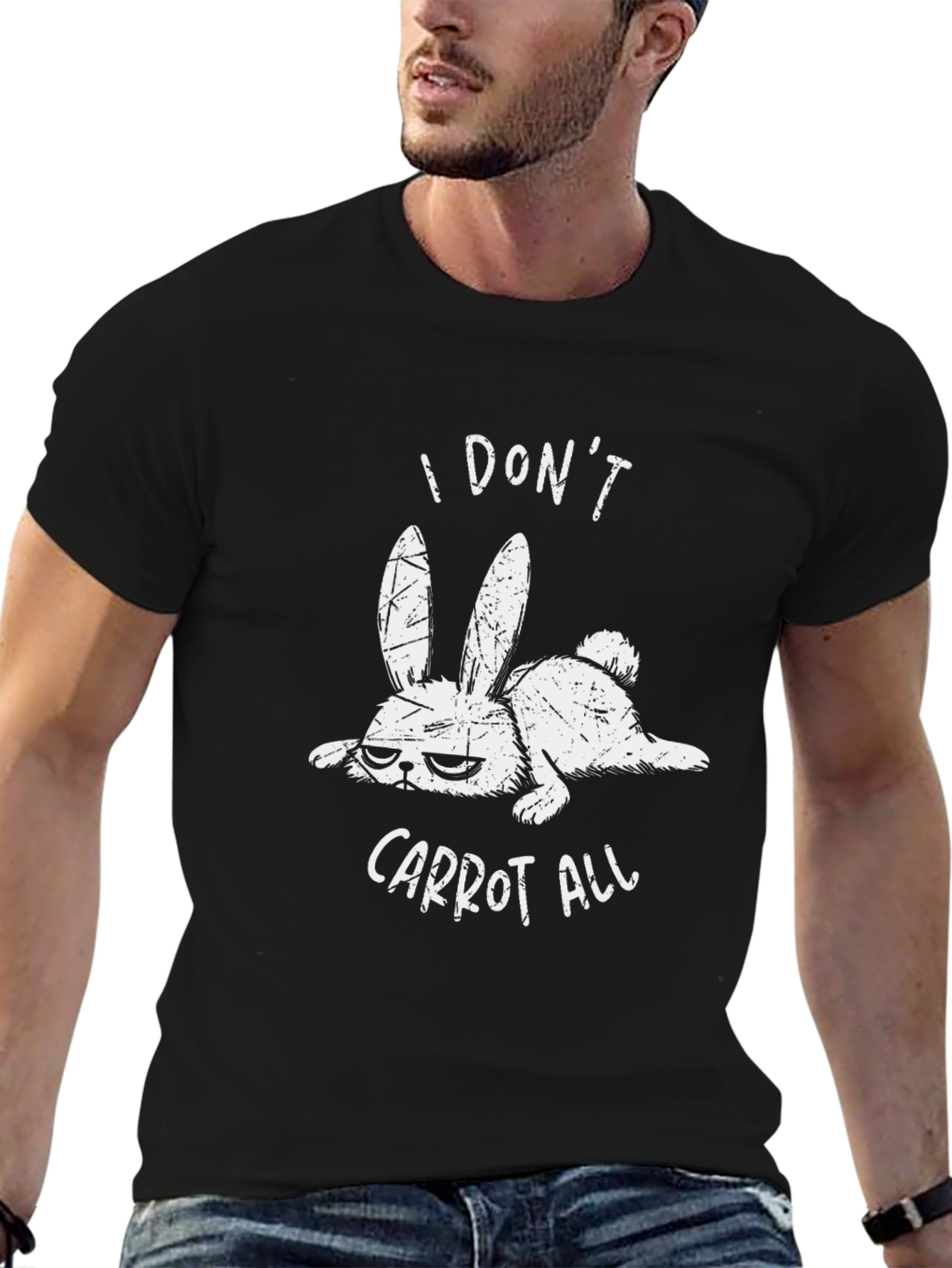 Black I Don't Carrot All Funny Bunny T-Shirt view 6