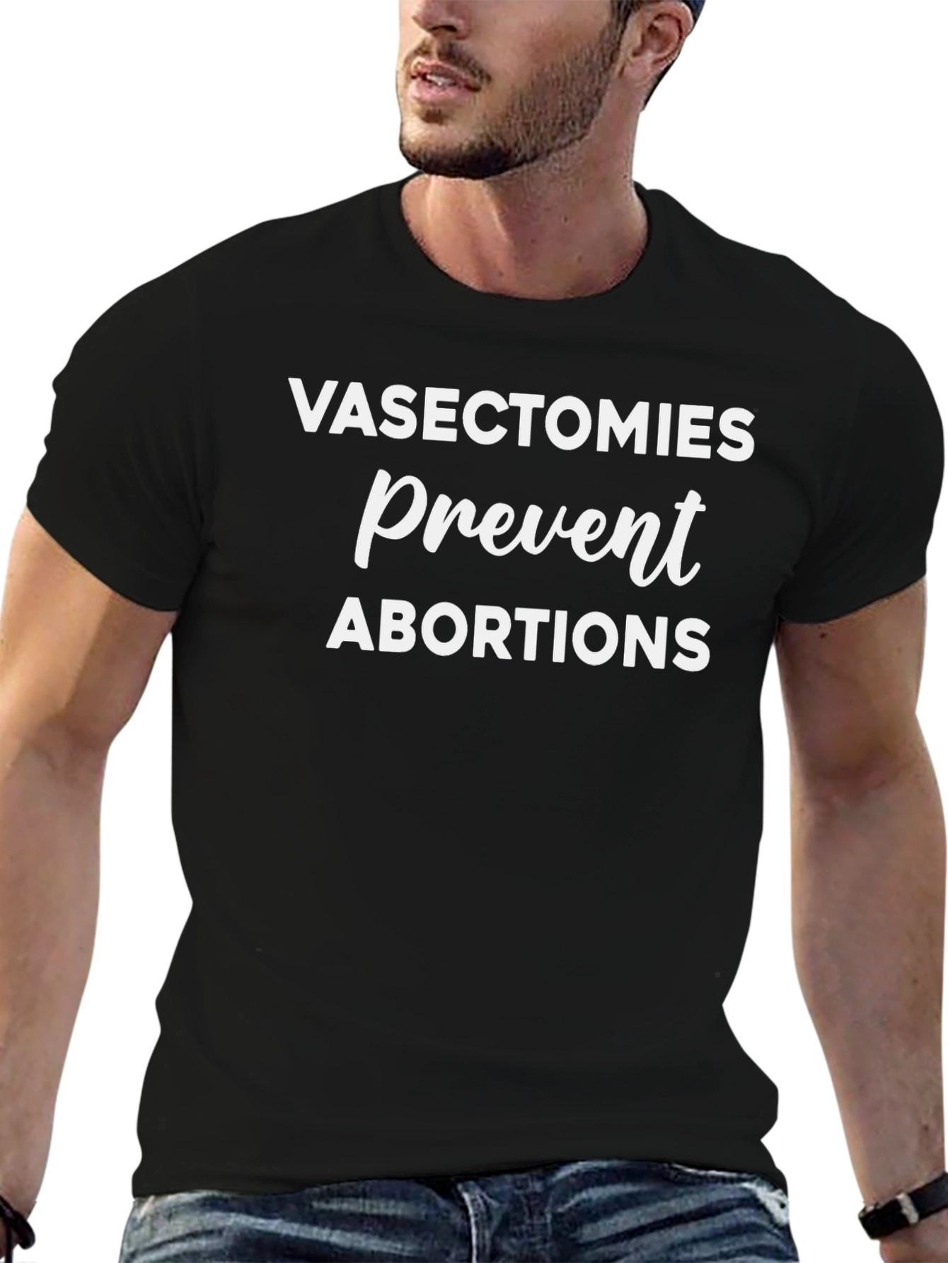 Black Vasectomies Prevent Abortions Statement T-Shirt view 6