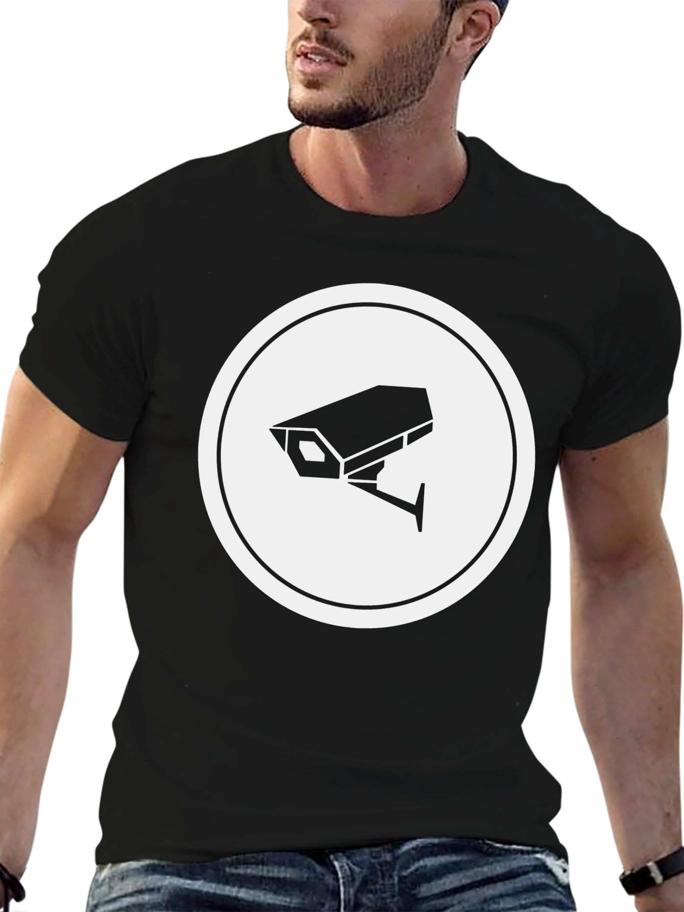 Black Surveillance Camera Graphic Tee - Black view 6