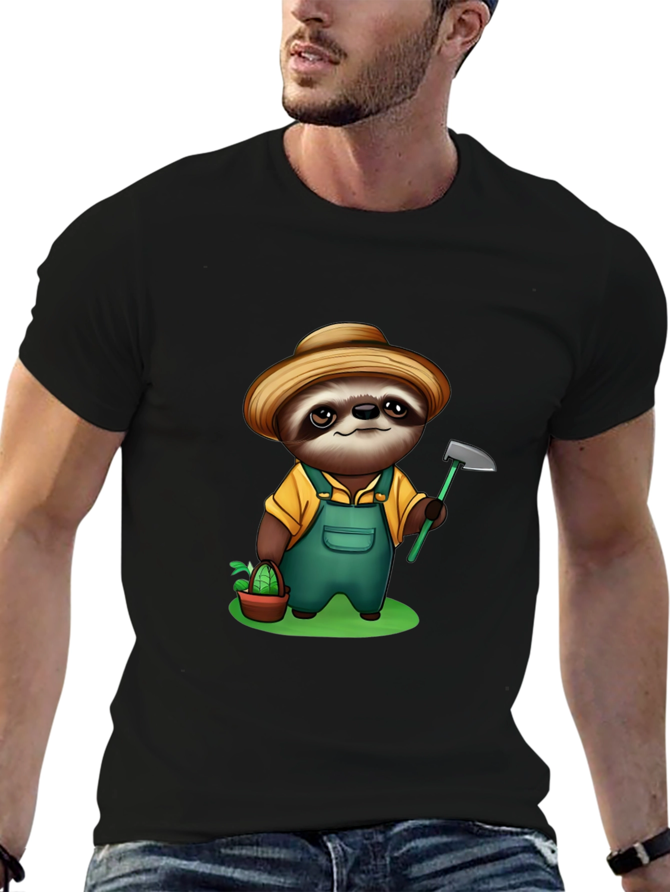 Sloth Farmer Graphic Tee - Cute Cartoon Design - 6