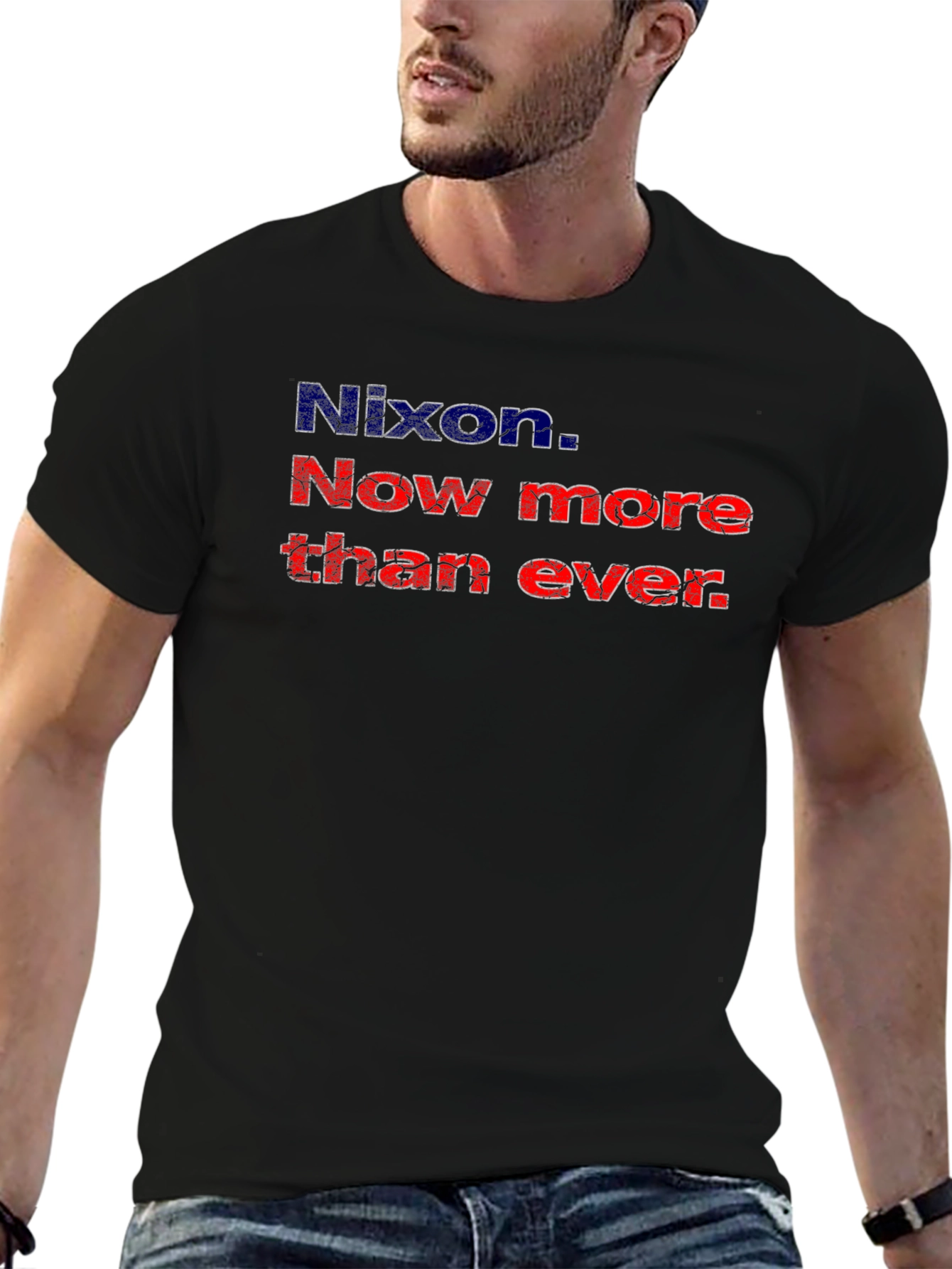 Black Nixon Now More Than Ever Graphic T-Shirt view 6