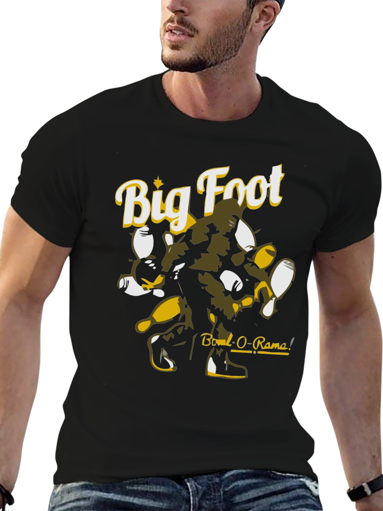 Black Big Foot Bowl-O-Rama Black Graphic Tee view 6
