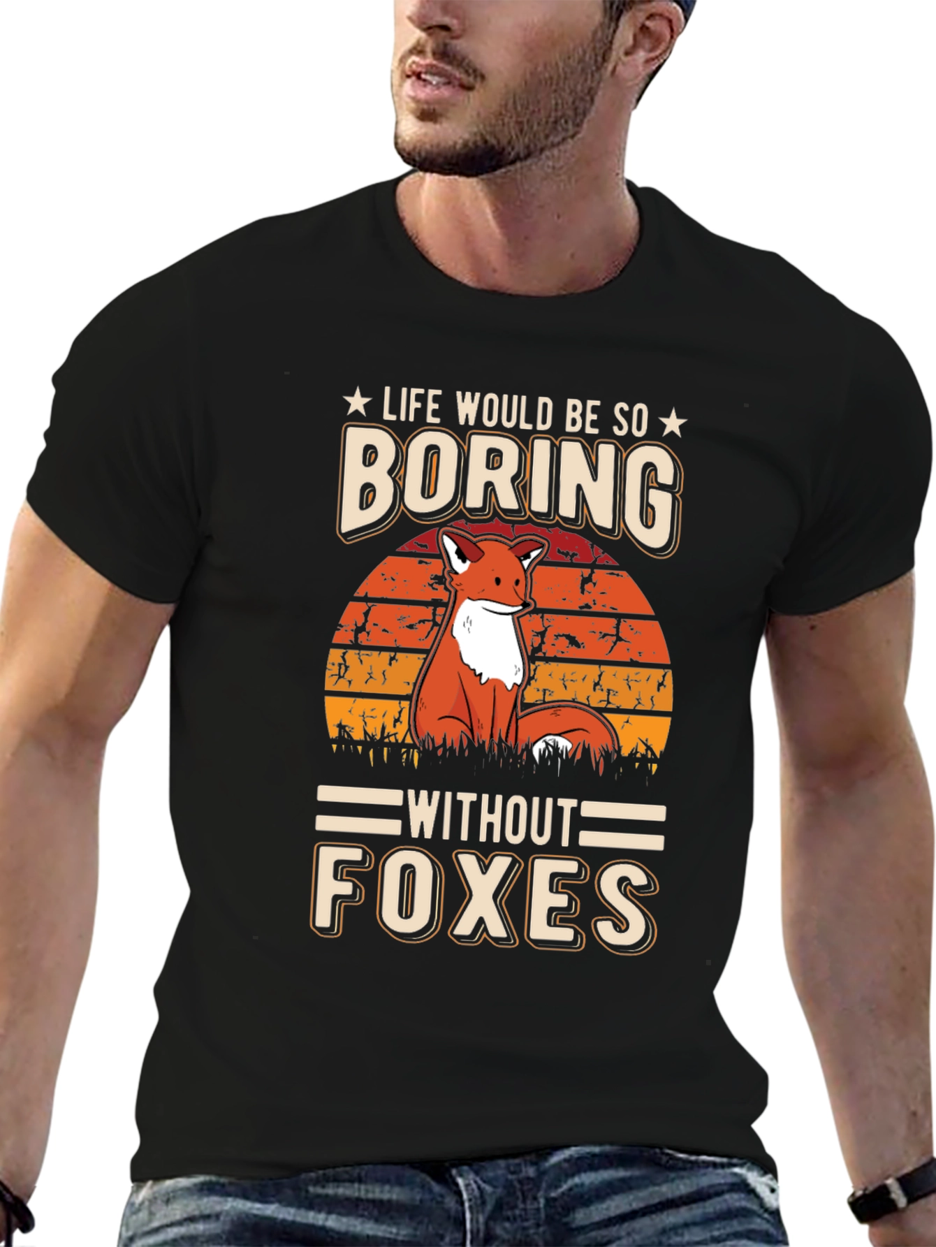 Black Life Would Be So Boring Without Foxes T-Shirt view 6