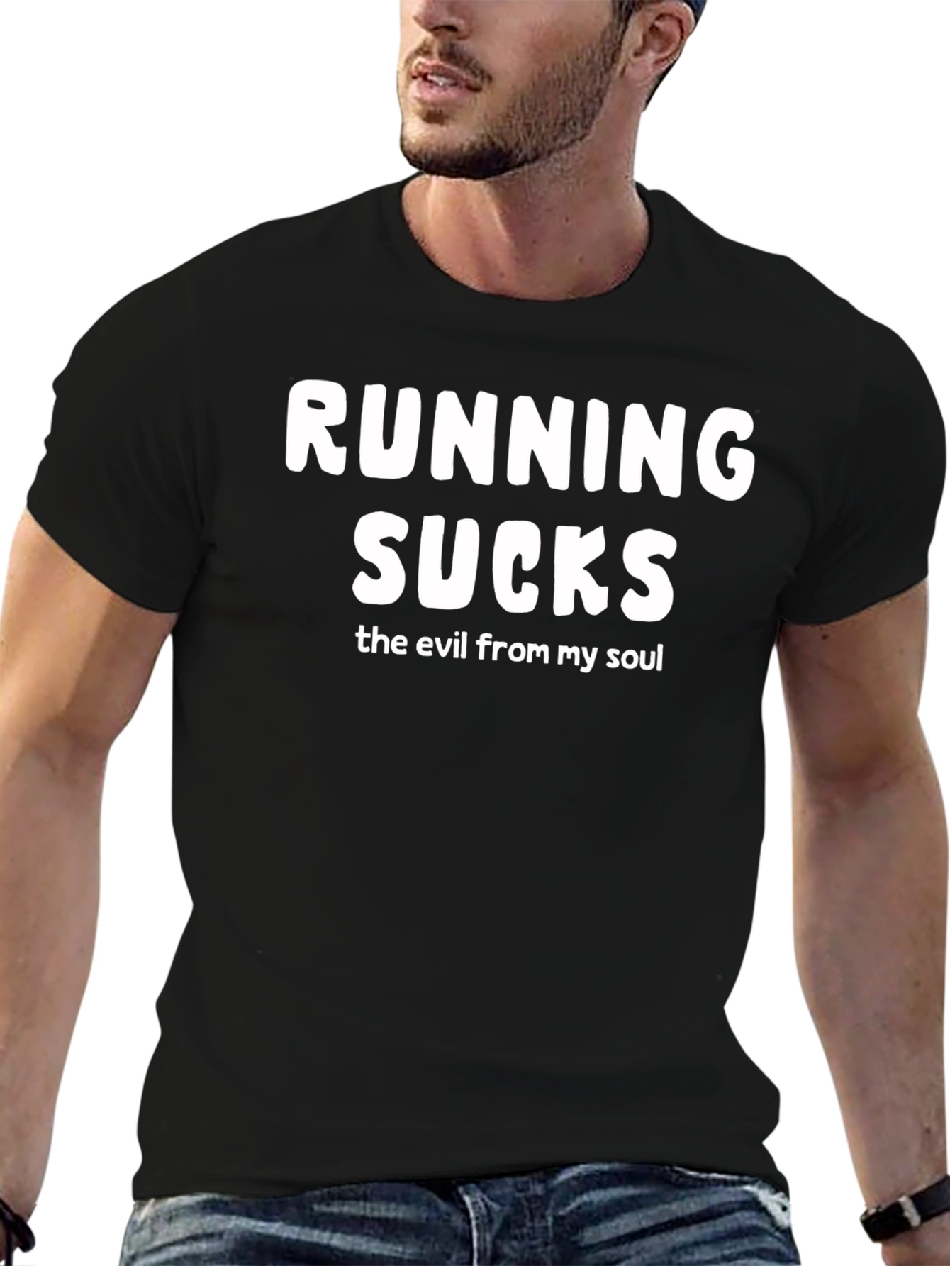 Black Running Sucks Black T-Shirt view 6