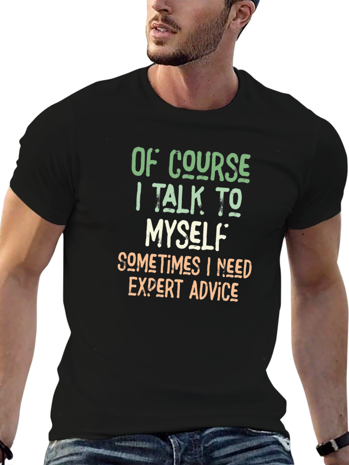 Black Expert Advice Tee - Funny Graphic T-Shirt view 6
