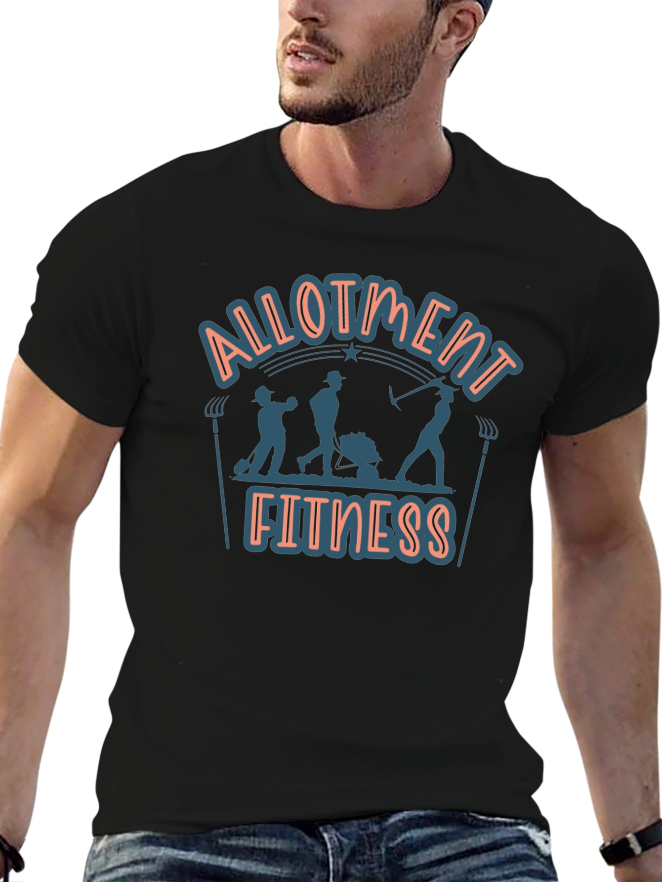 Black Allotment Fitness Graphic T-Shirt view 6