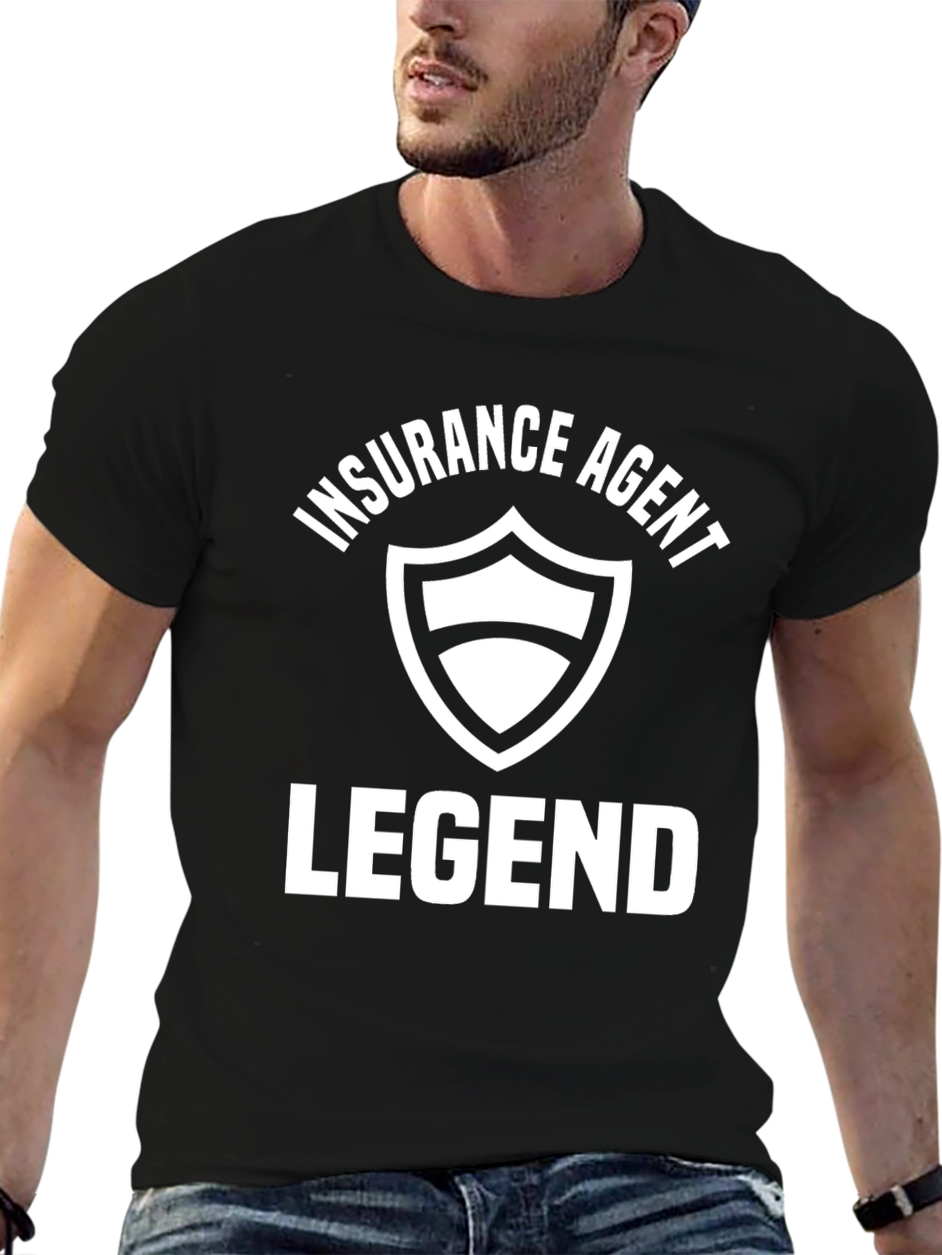 Black Insurance Agent Legend Black Graphic Tee view 6