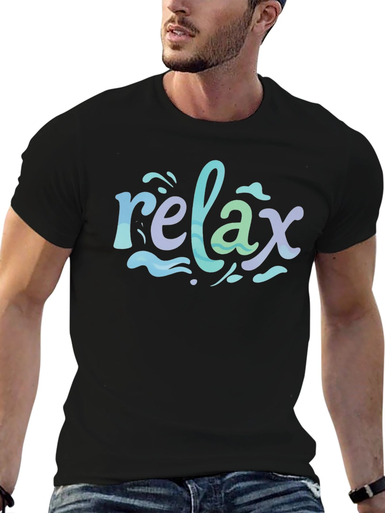 Black Relax Graphic T-Shirt - Soft & Stylish view 6