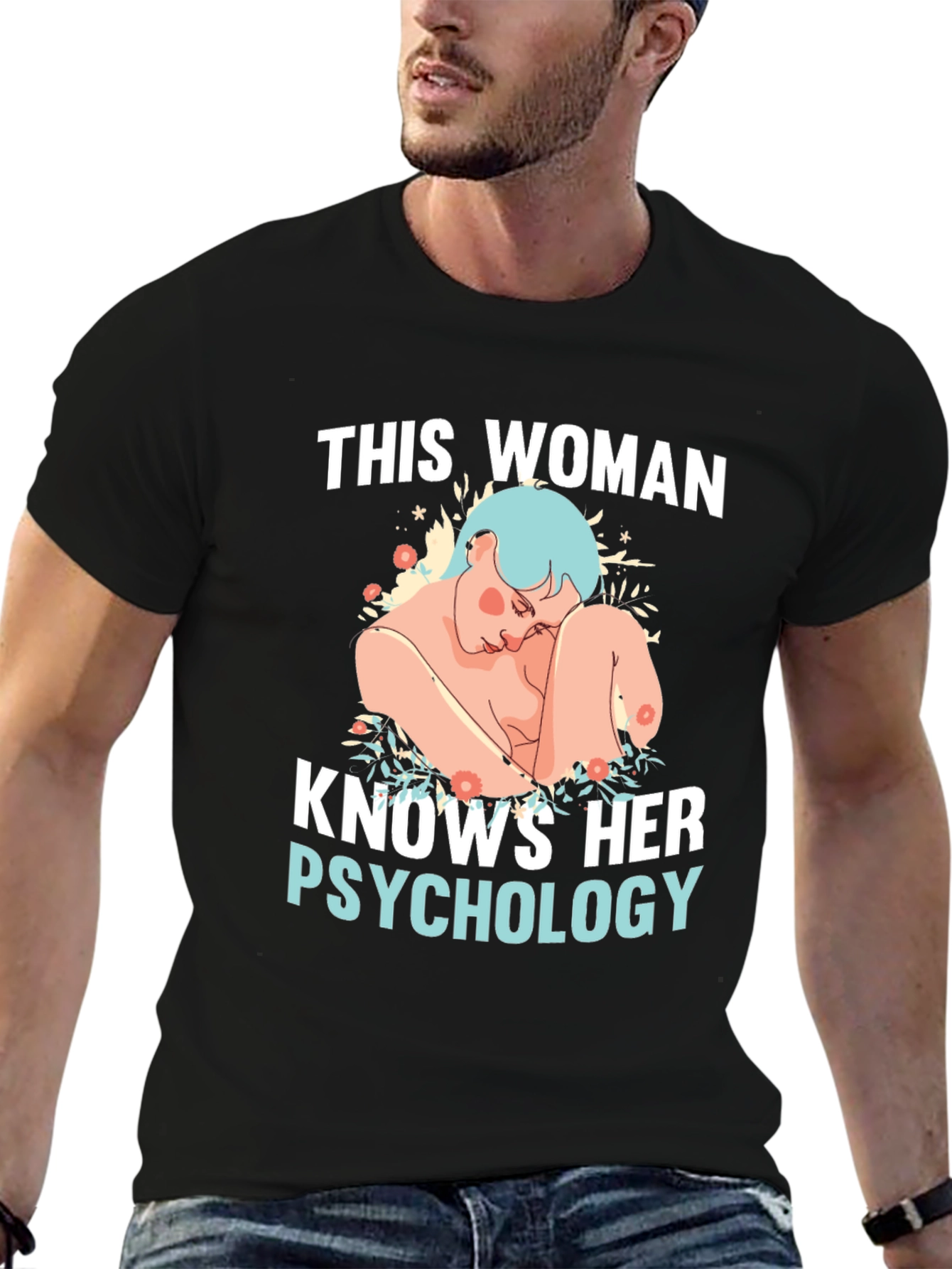 Black Psychology Woman Black T-Shirt view 6