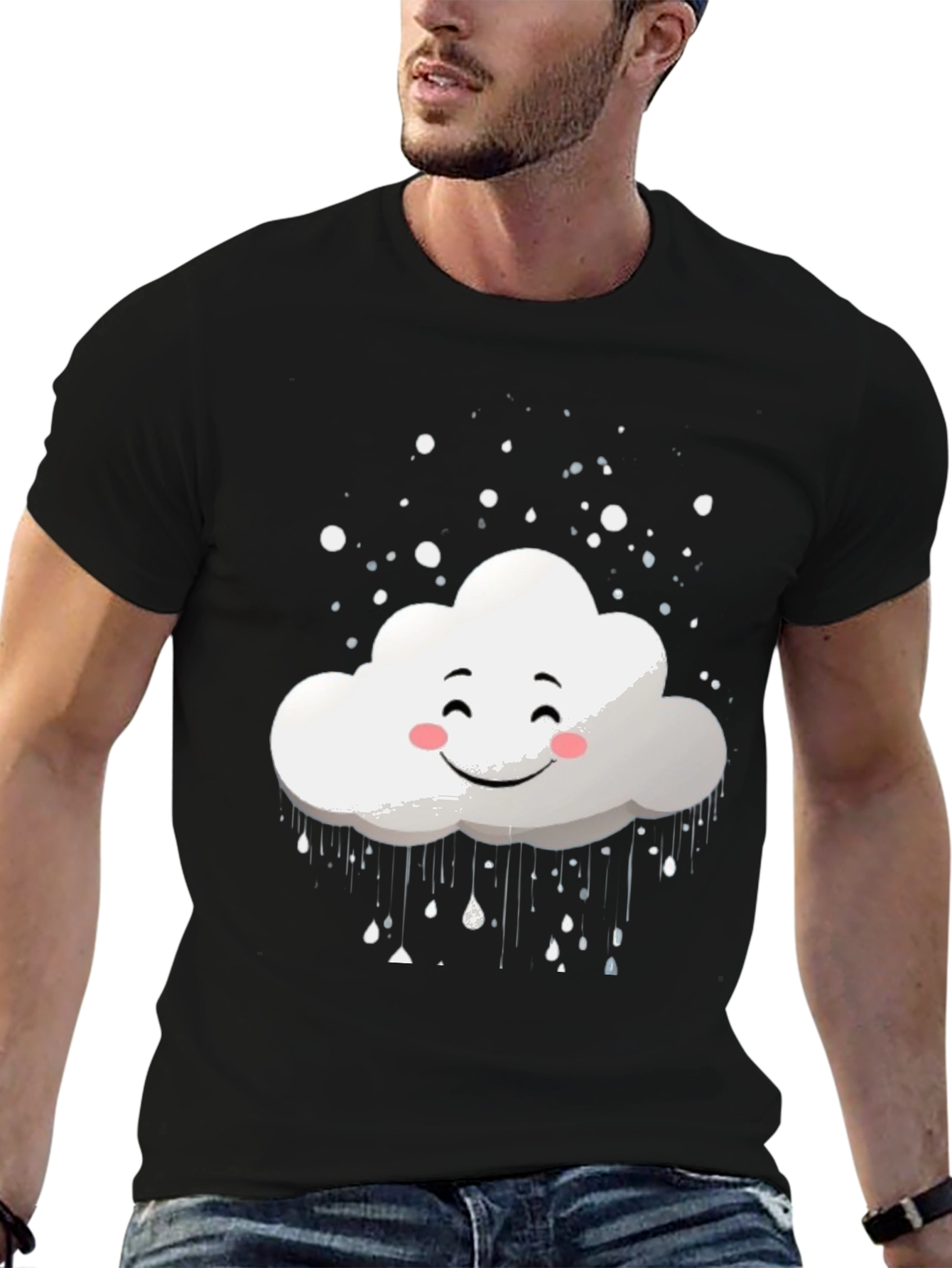 Black Cloud Graphic Tee - Happy Weather T-Shirt view 6