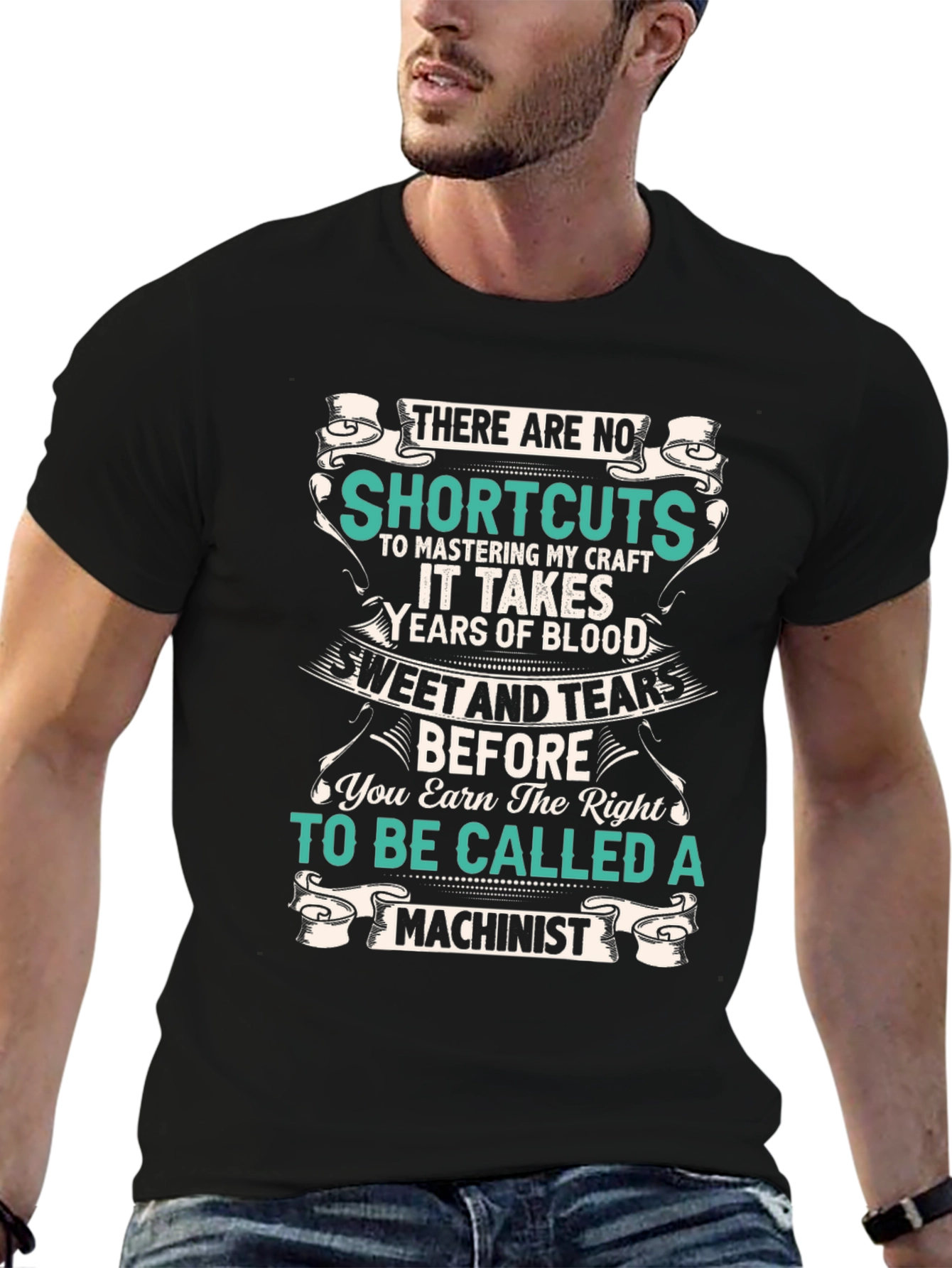 Black Machinist T-Shirt - No Shortcuts to Mastery view 6
