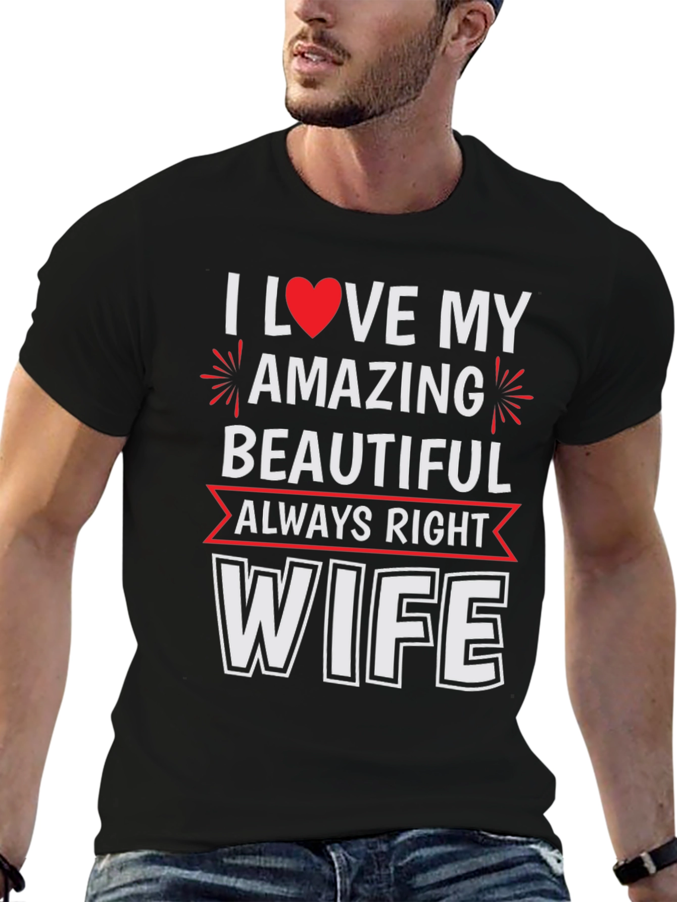 Black I Love My Amazing Wife Graphic Tee view 6