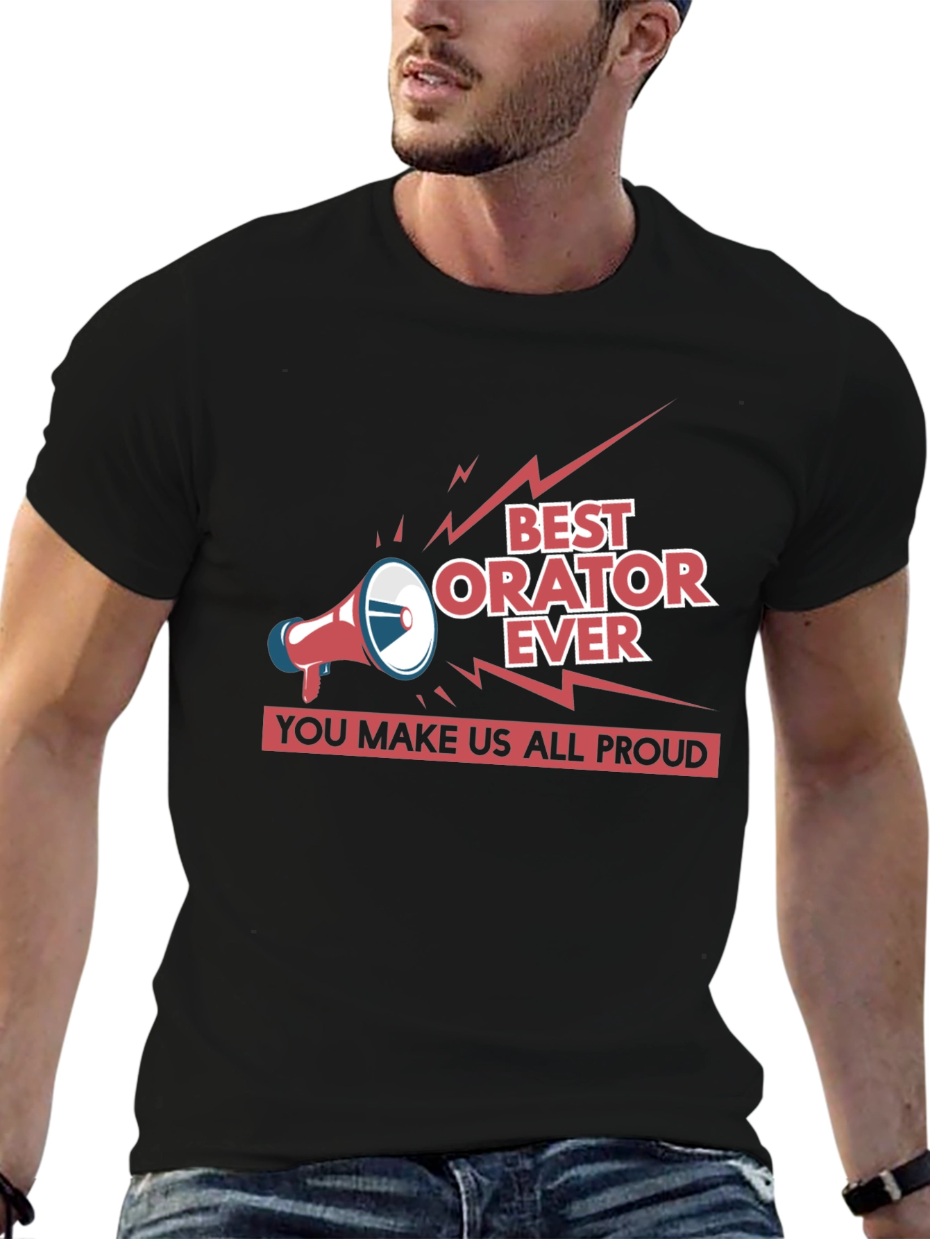 Black Best Orator Ever Graphic T-Shirt view 6