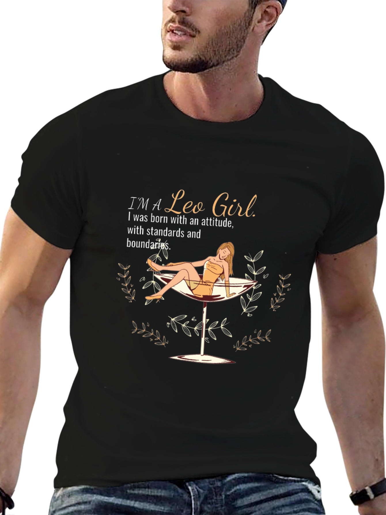 Black I'm a Leo Girl T-Shirt view 6