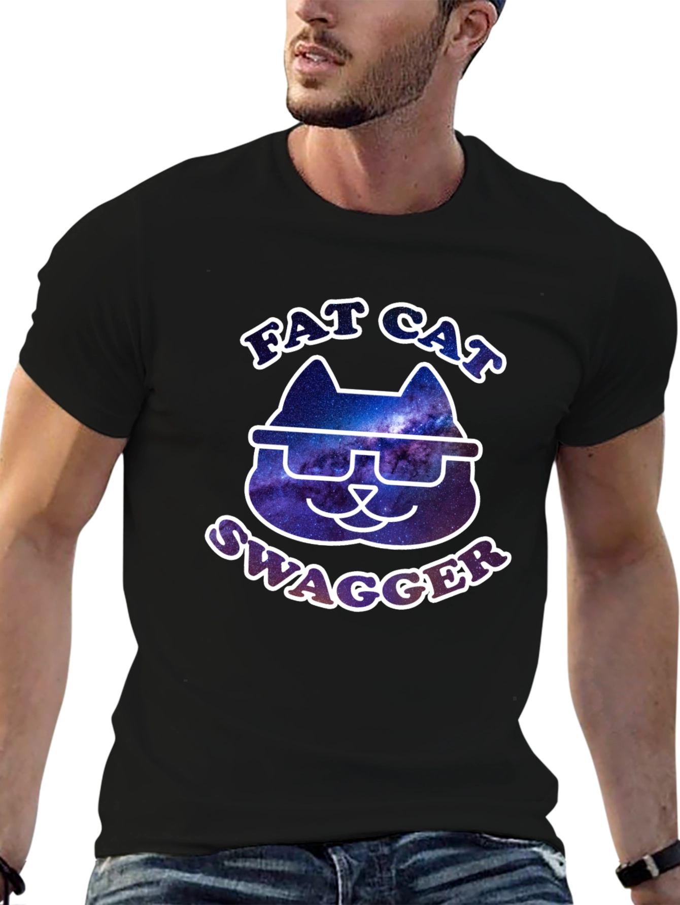 Black Fat Cat Swagger Graphic T-Shirt view 6