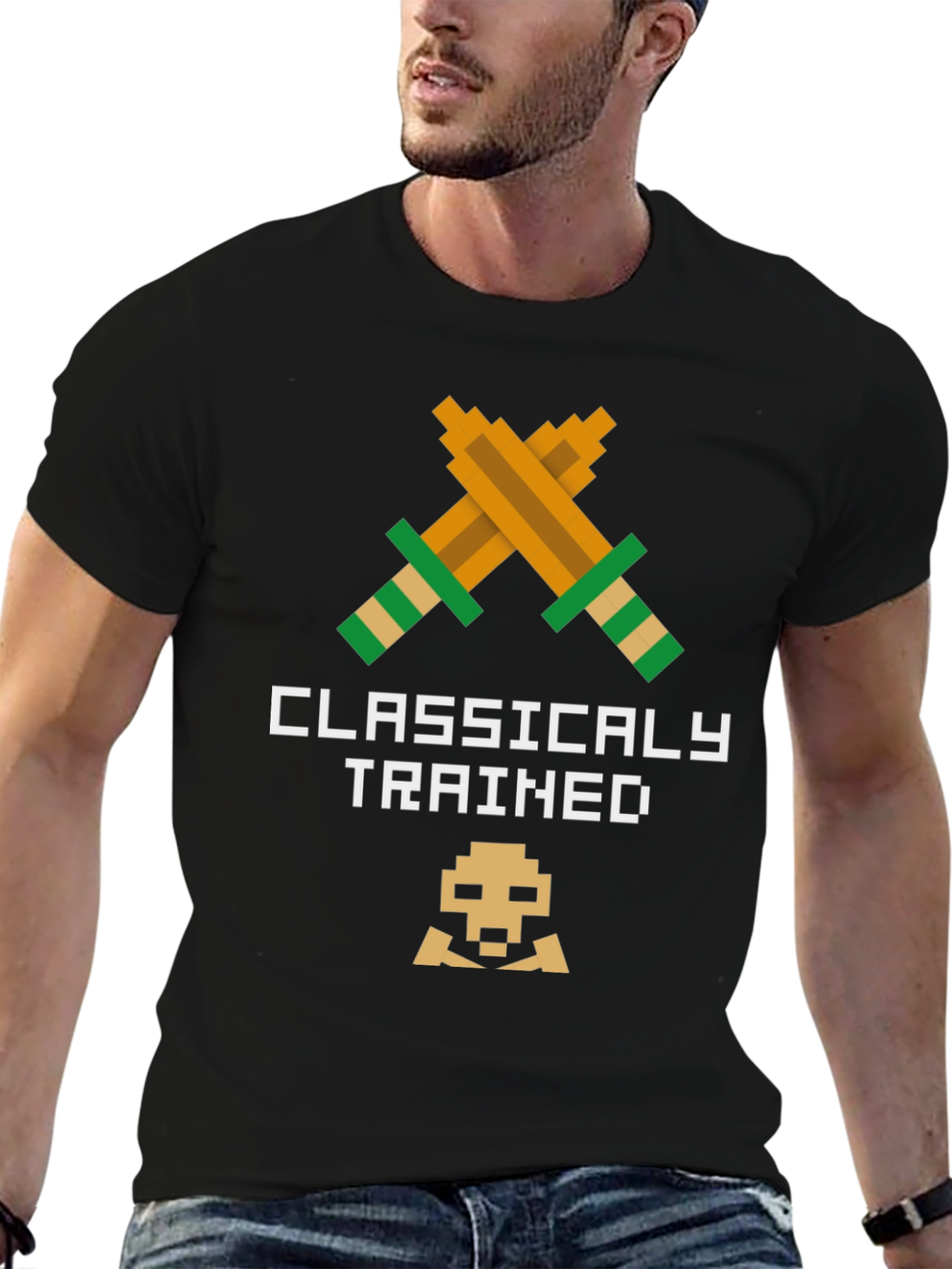 Black Classically Trained Retro Gamer T-Shirt view 6