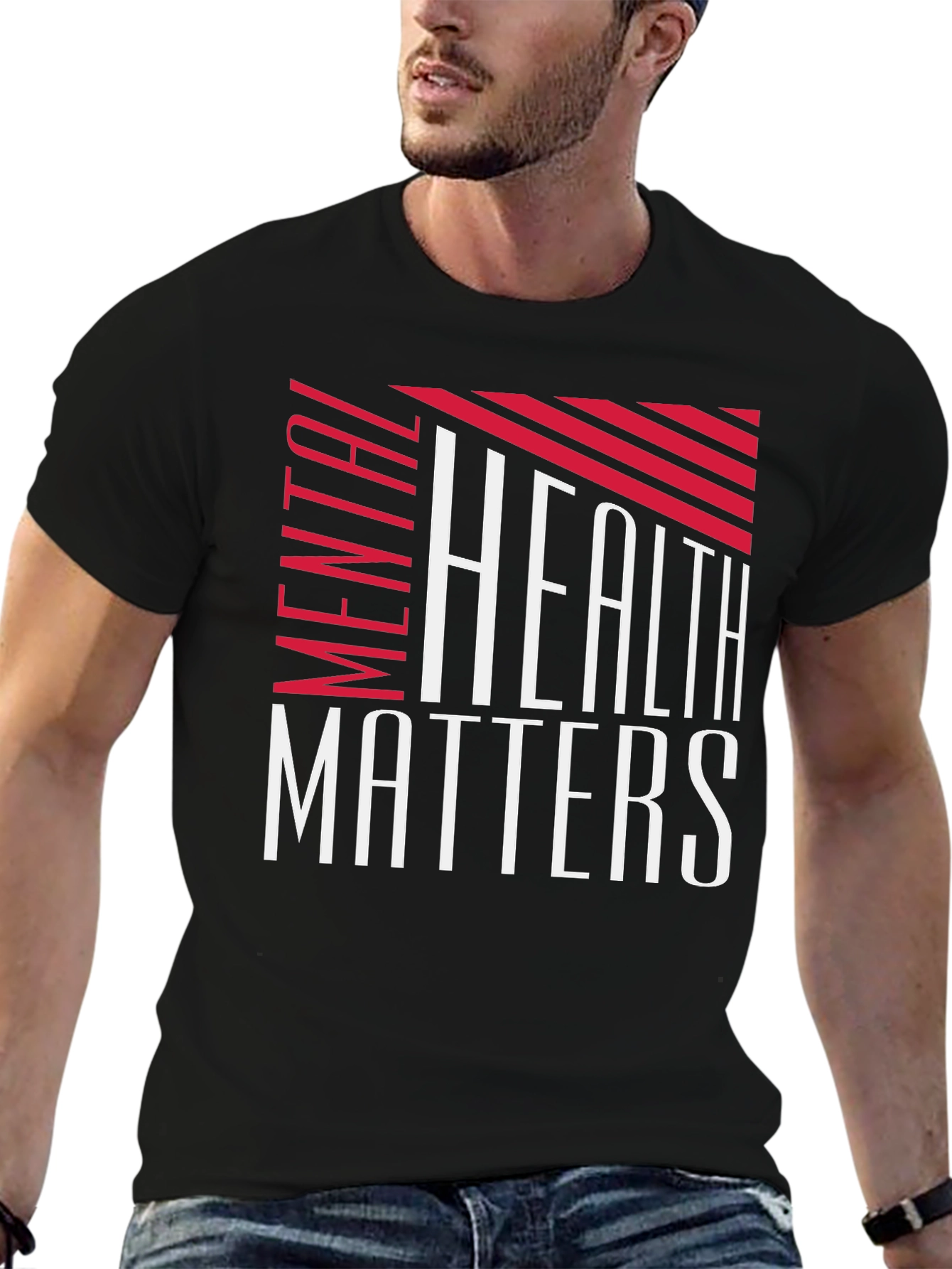Black Mental Health Matters Graphic Tee - Black view 6