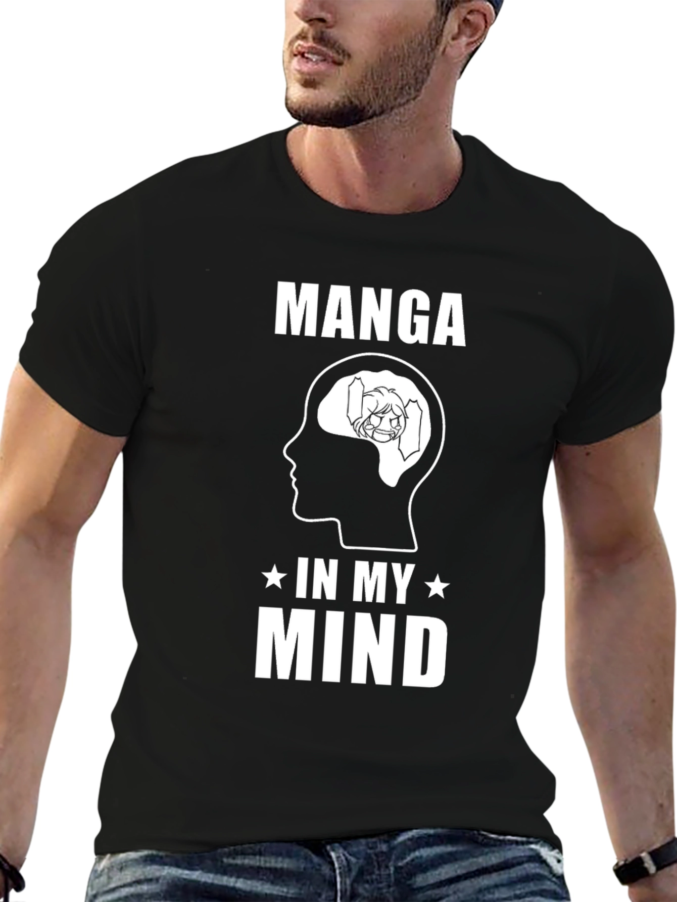 Black Manga In My Mind Graphic T-Shirt view 6