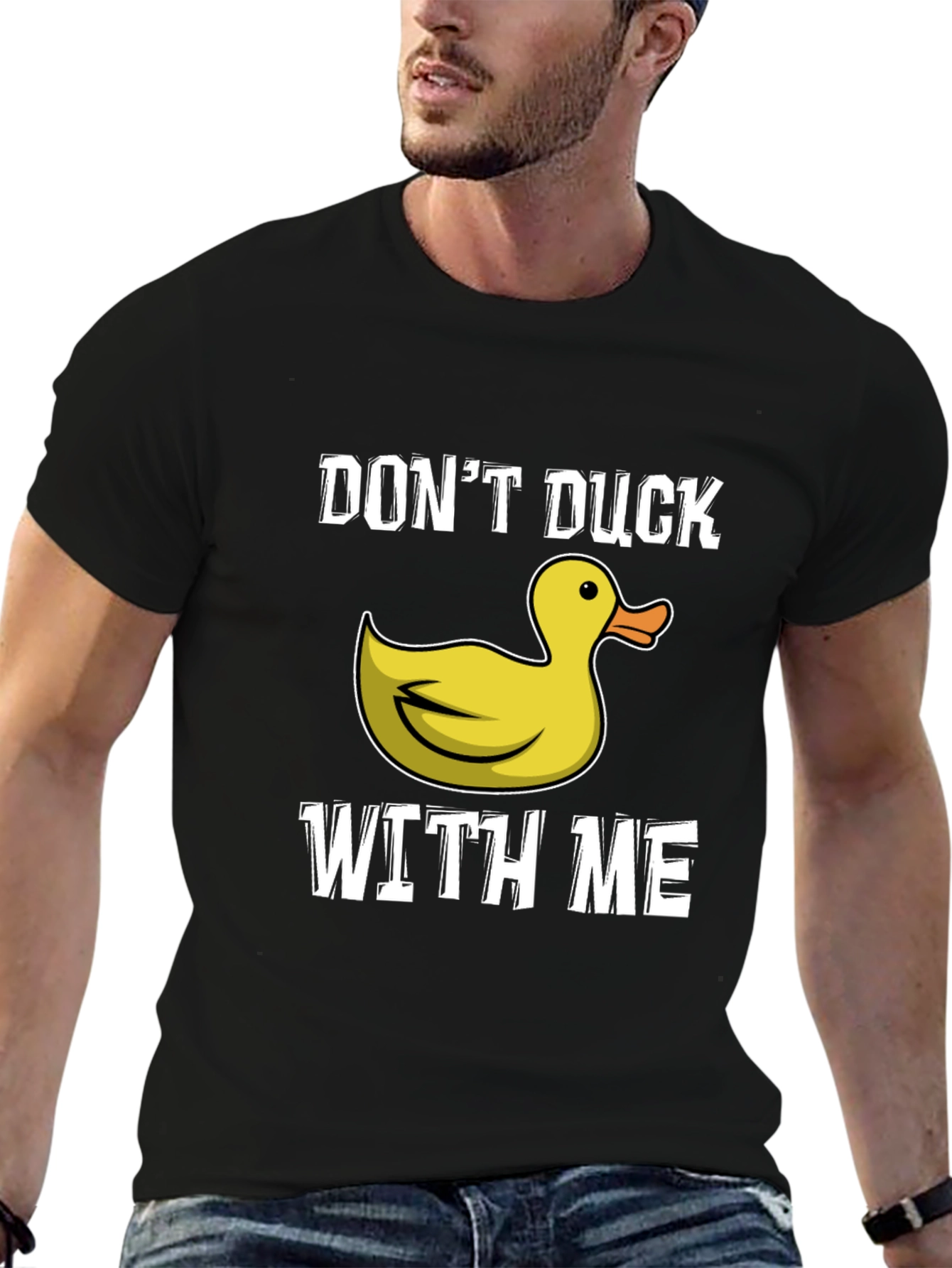 Black Don't Duck With Me T-Shirt - Funny Duck Graphic Tee view 6