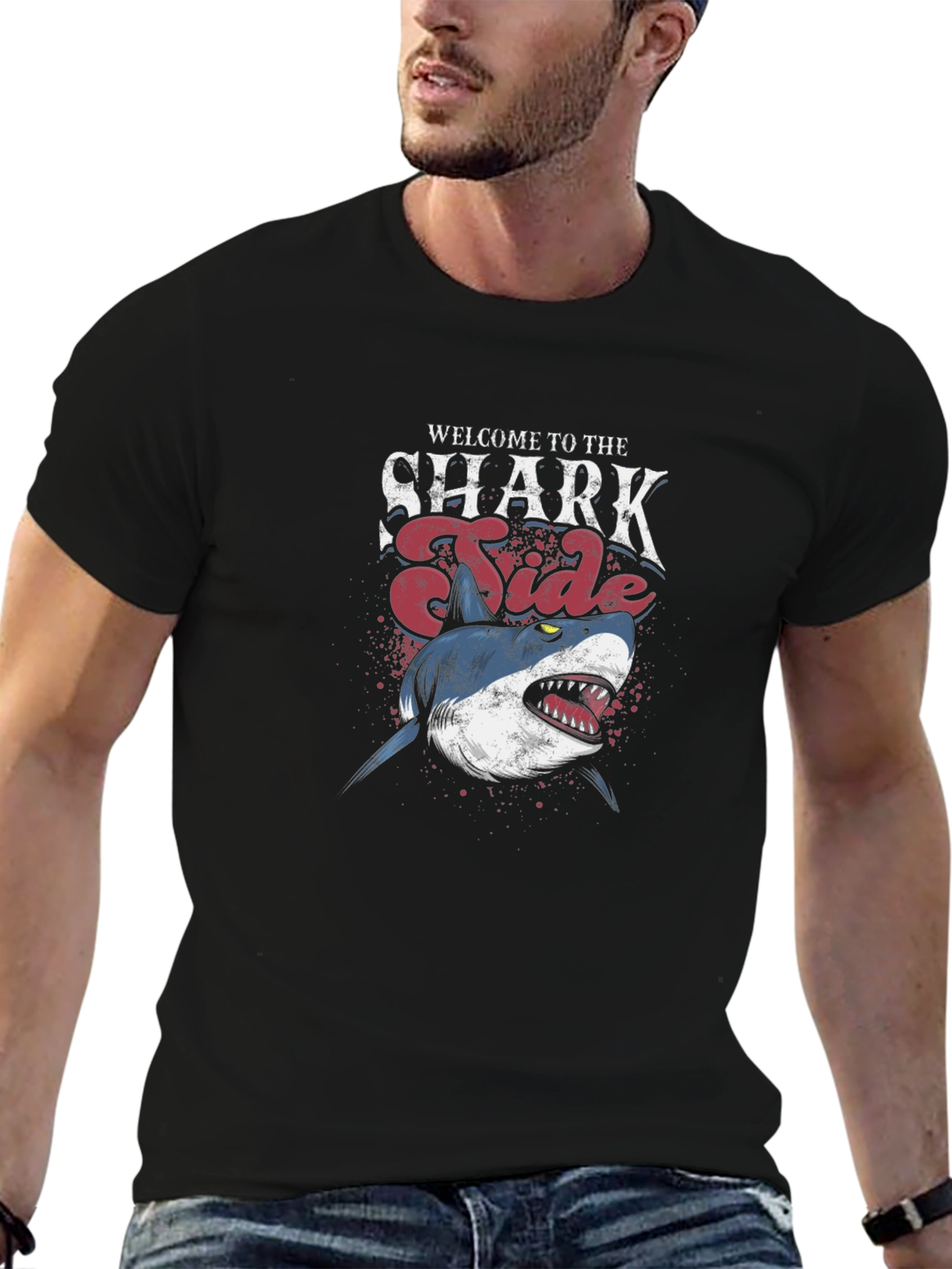 Black Shark Tide Graphic T-Shirt - Black view 6