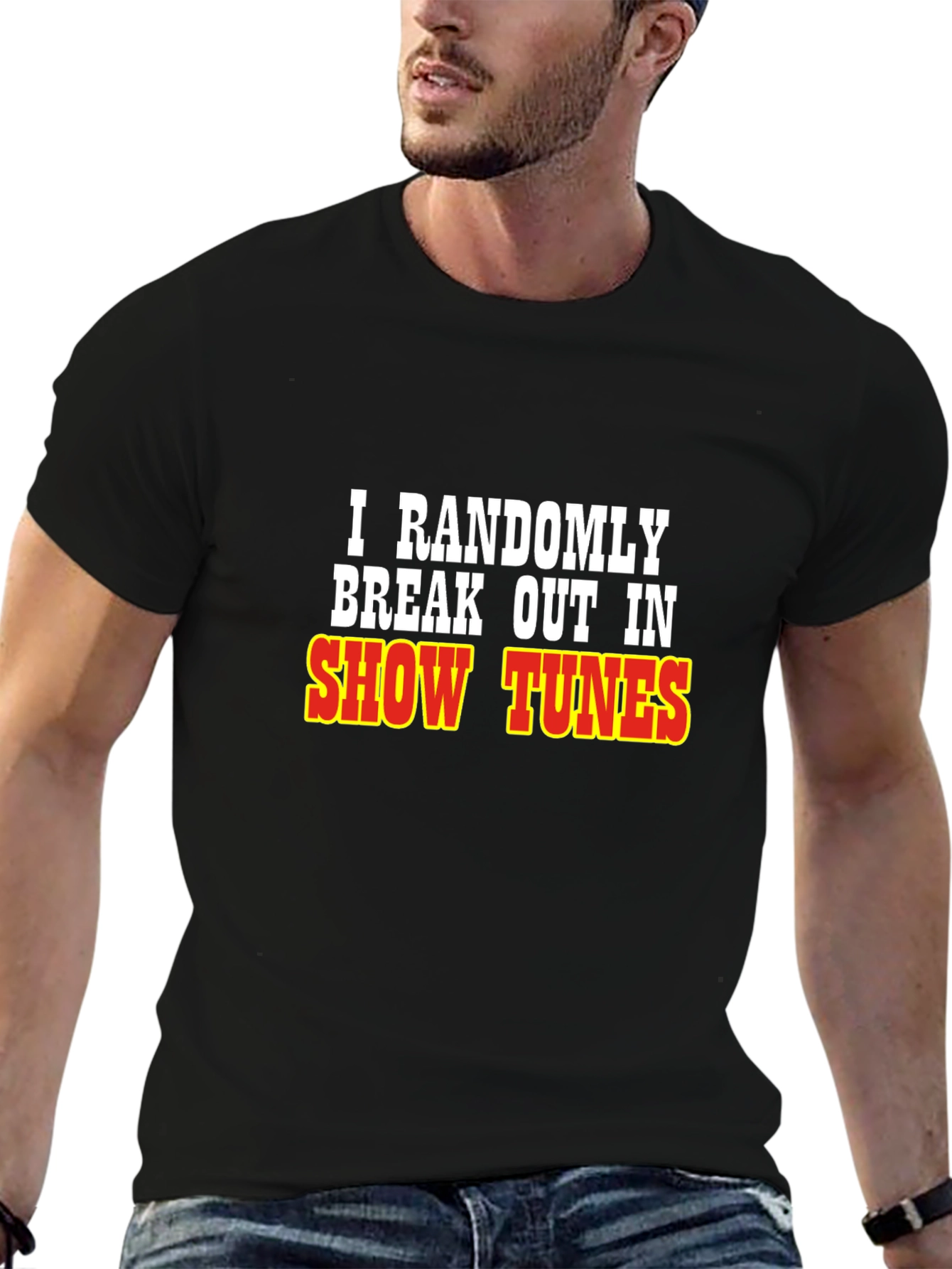 Black Show Tunes Black T-Shirt: Randomly Break Out! view 6
