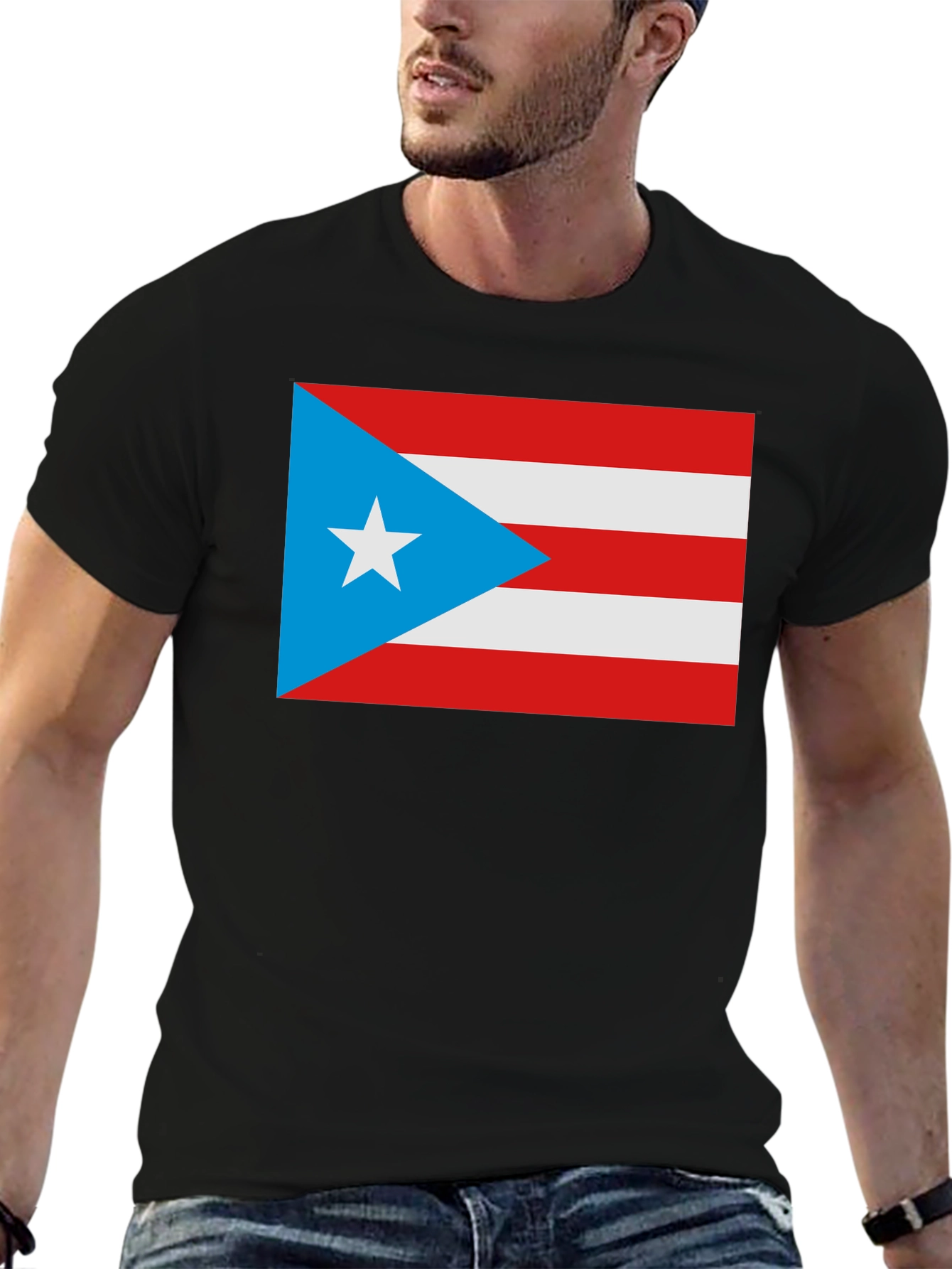 Black Puerto Rico Flag Graphic T-Shirt view 6