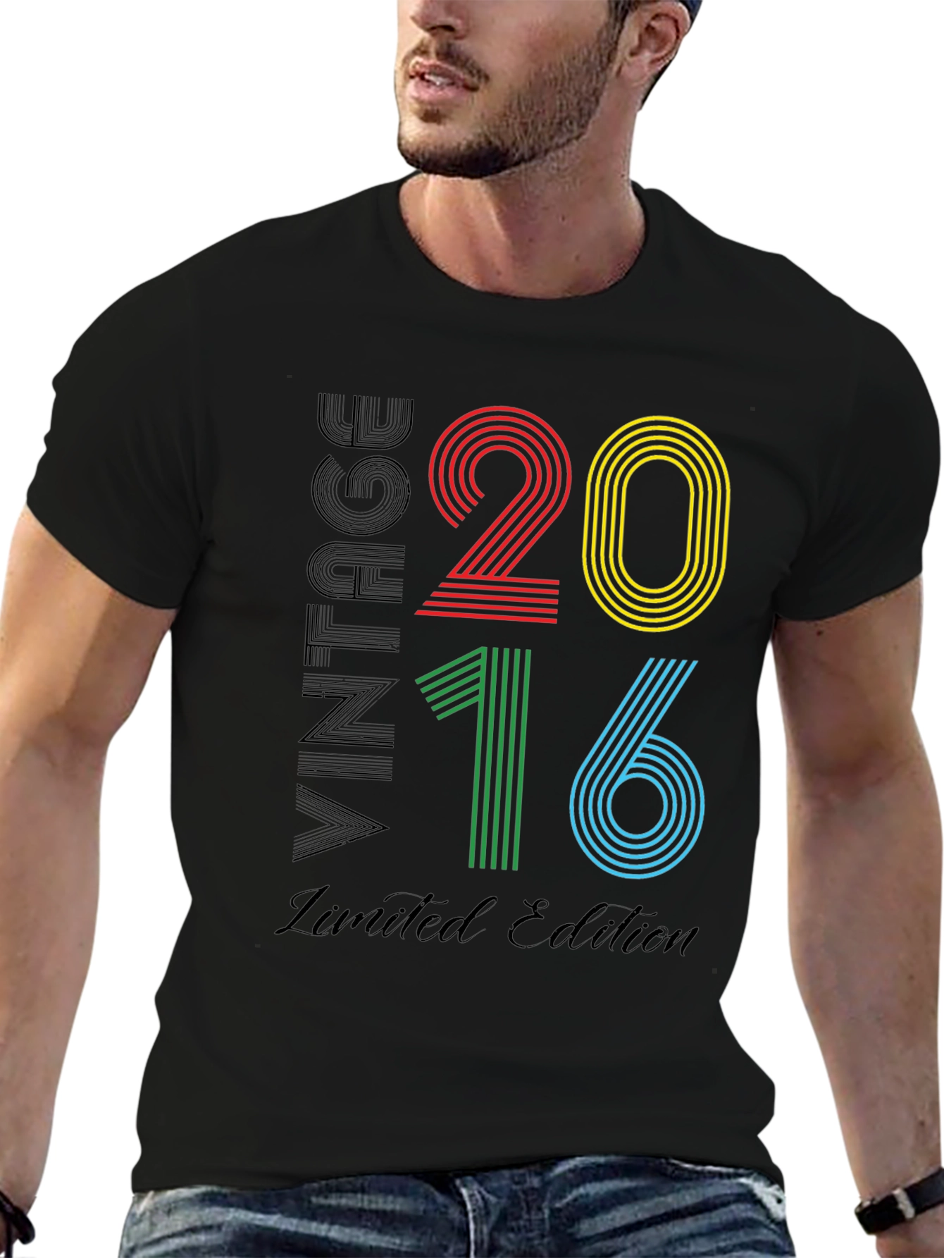 Black Vintage 2016 Limited Edition T-Shirt view 6