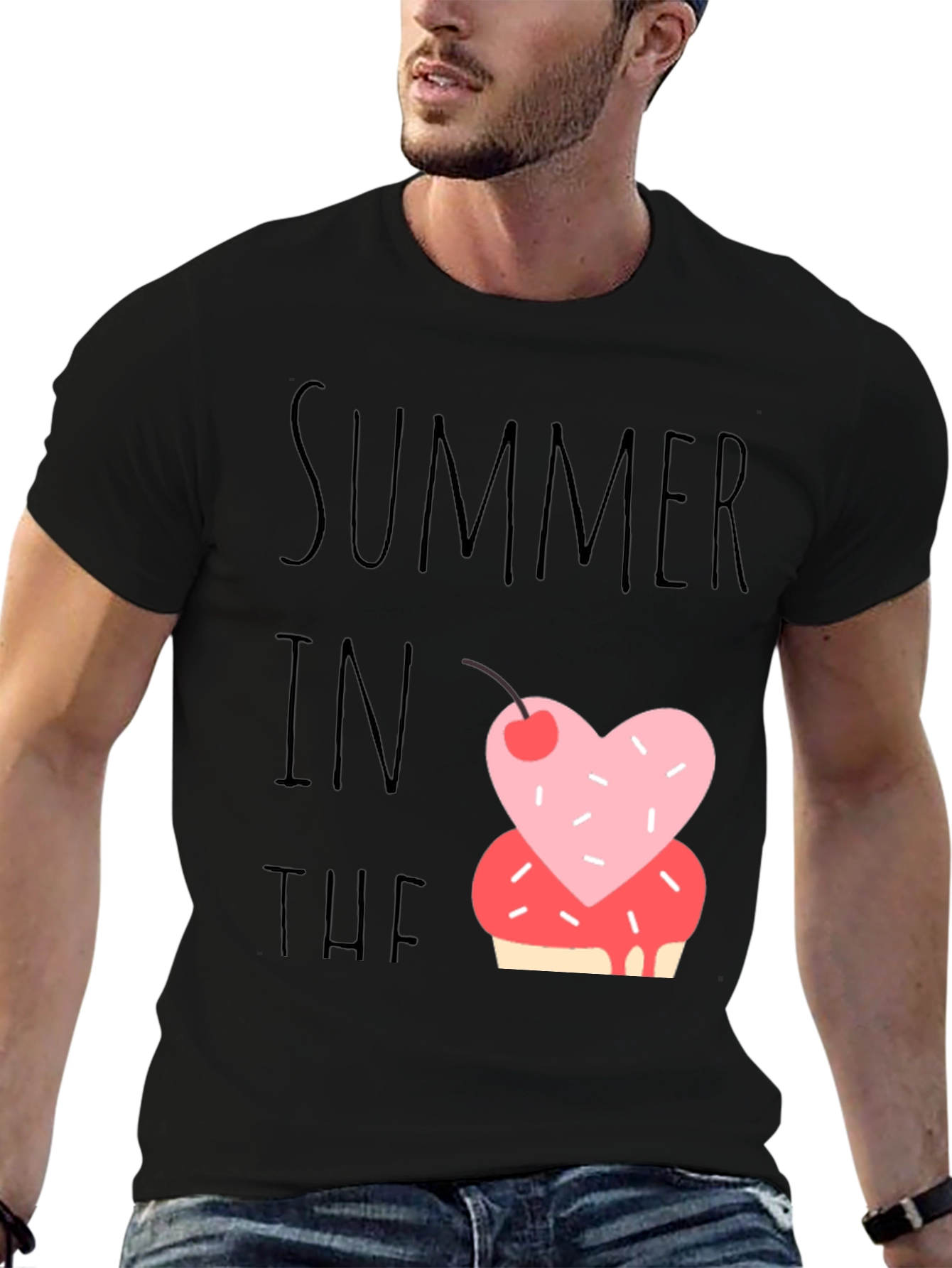 Black Summer Sweet Treat Tee - Fun Casual Shirt view 6