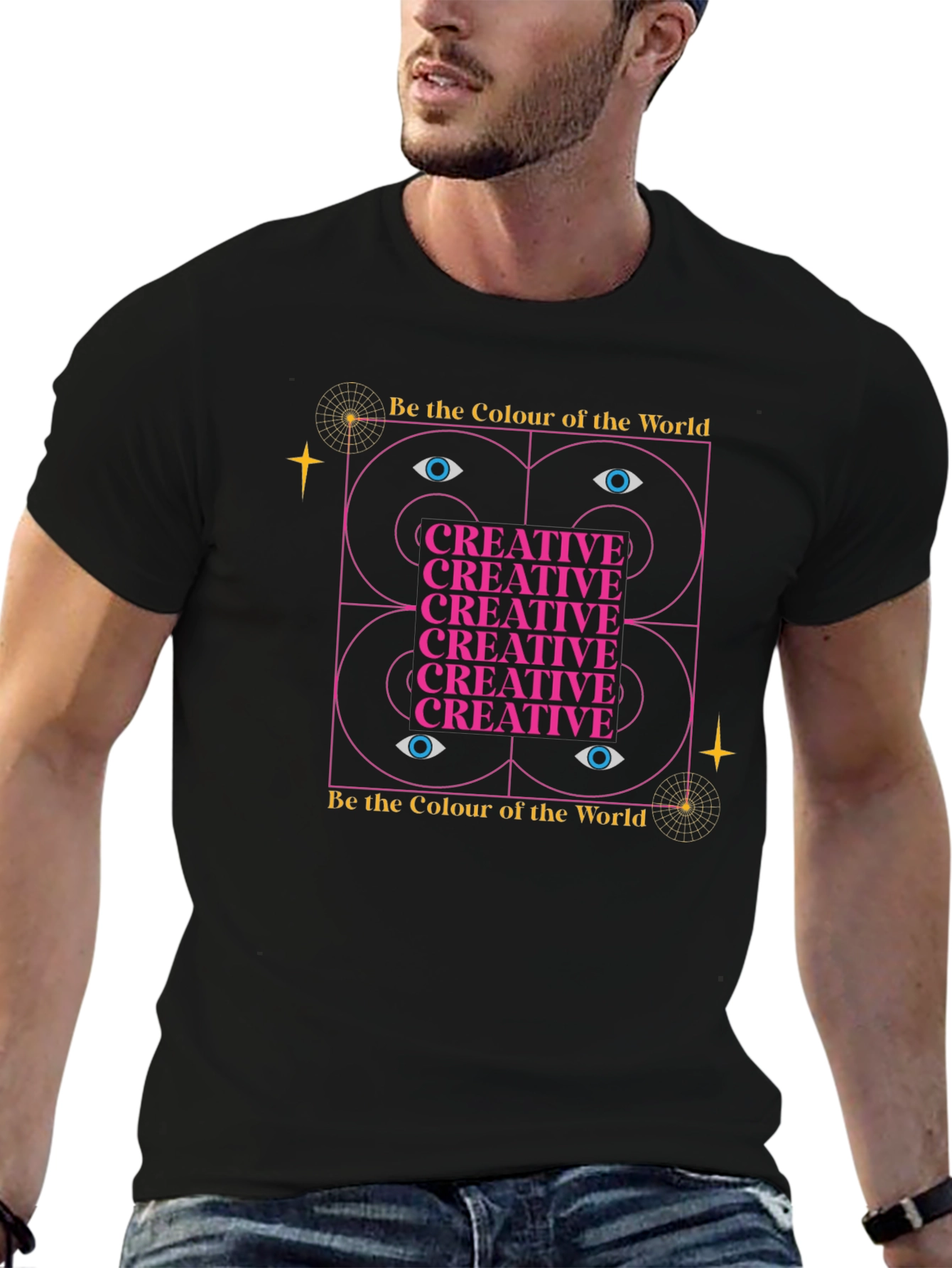 Black Creative World Graphic Tee view 6