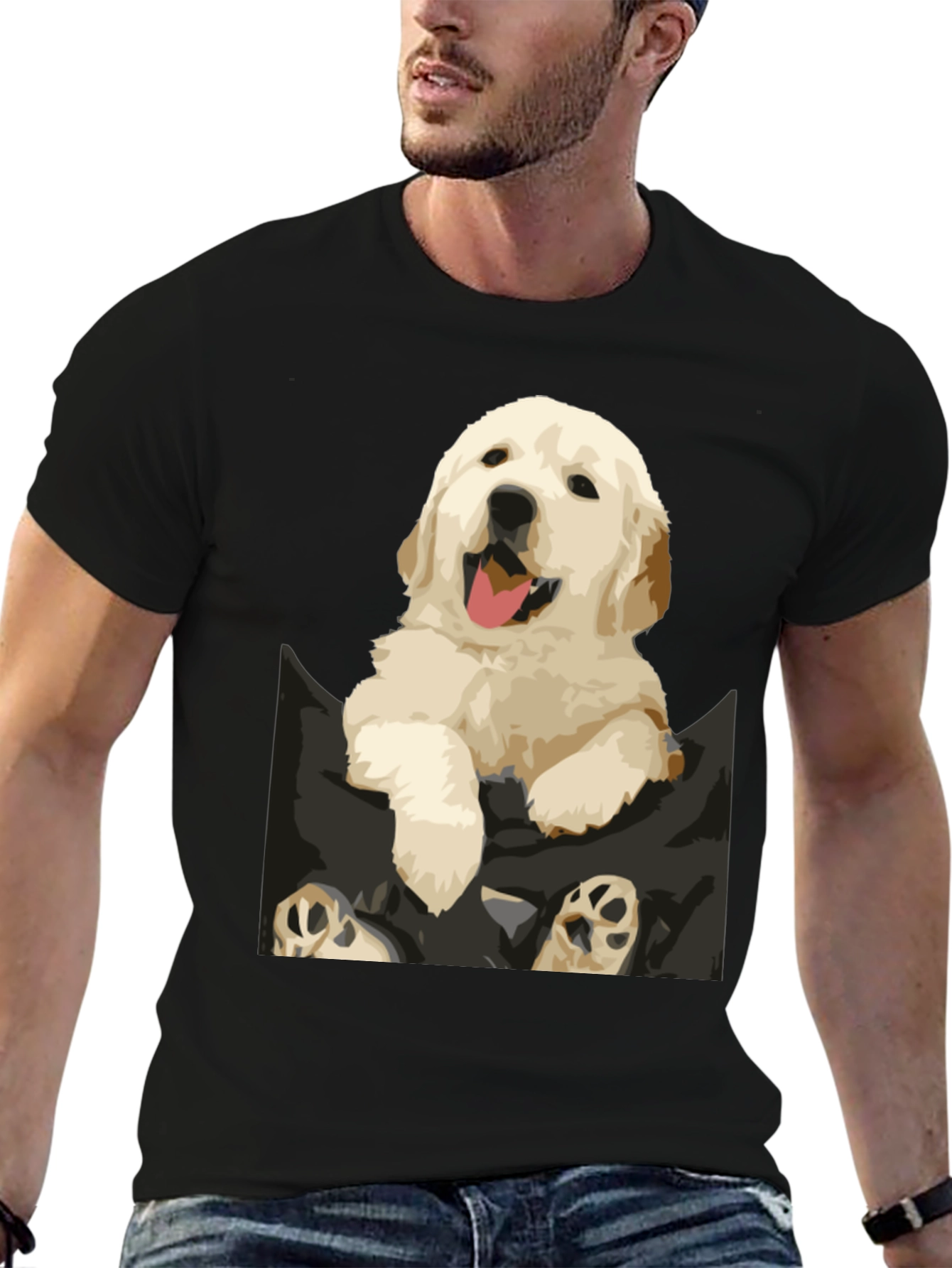 Black Puppy Pocket Graphic Tee view 6