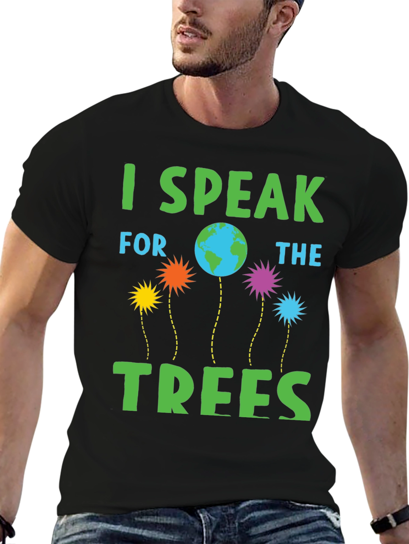 Black I Speak for the Trees Graphic T-Shirt view 6