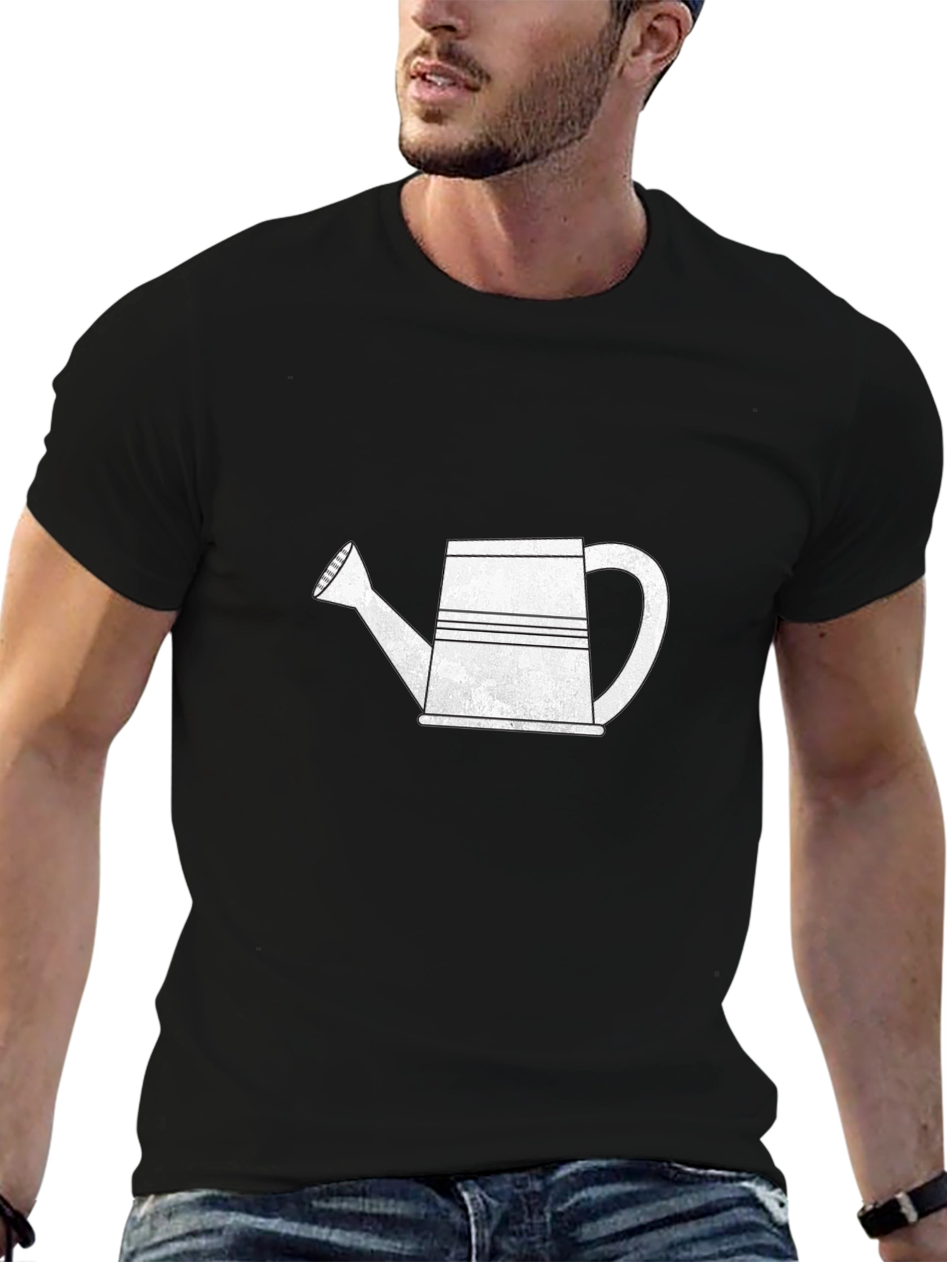 Black Watering Can Graphic Tee - Gardener's Essential view 6