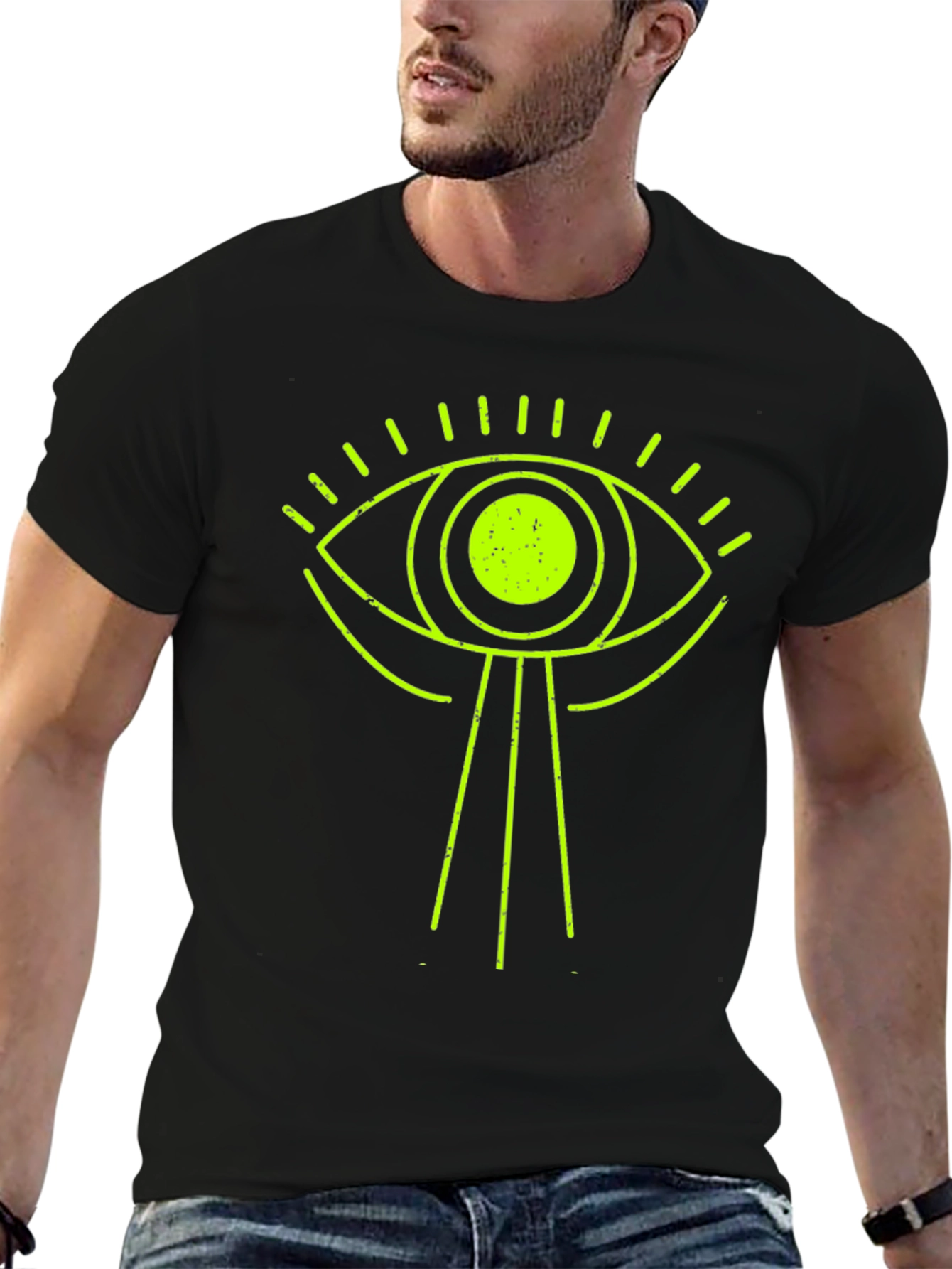 Black All-Seeing Eye Graphic Tee - Black view 6