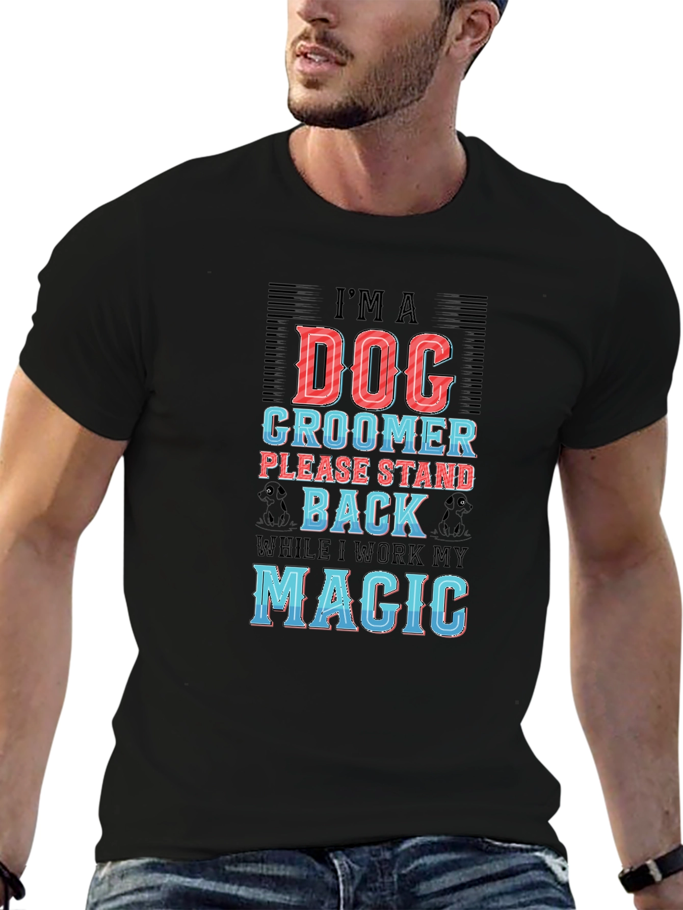 Black Dog Groomer Novelty Graphic Tee view 6