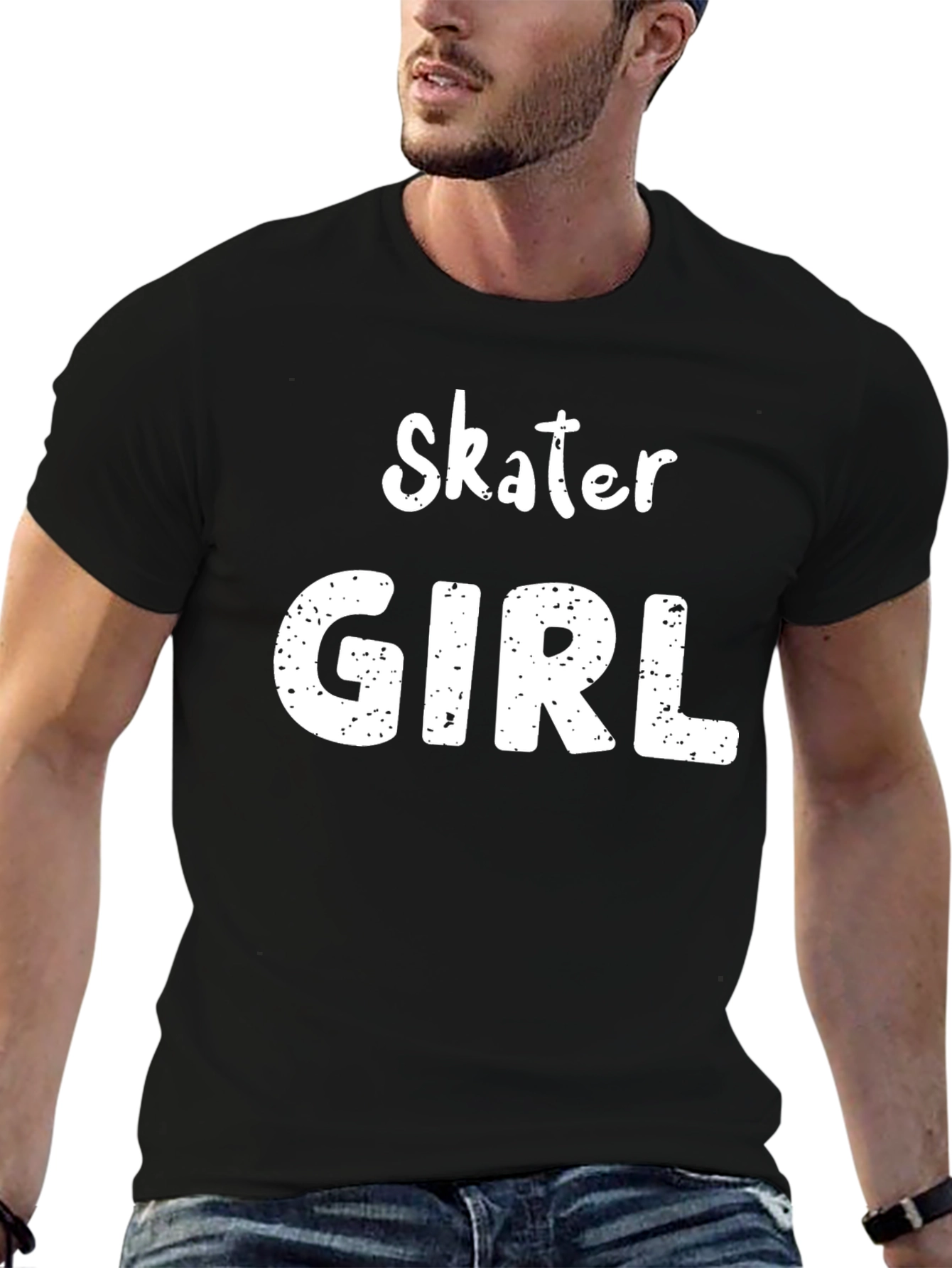 Black Skater Girl Graphic Tee - Cool & Casual view 6