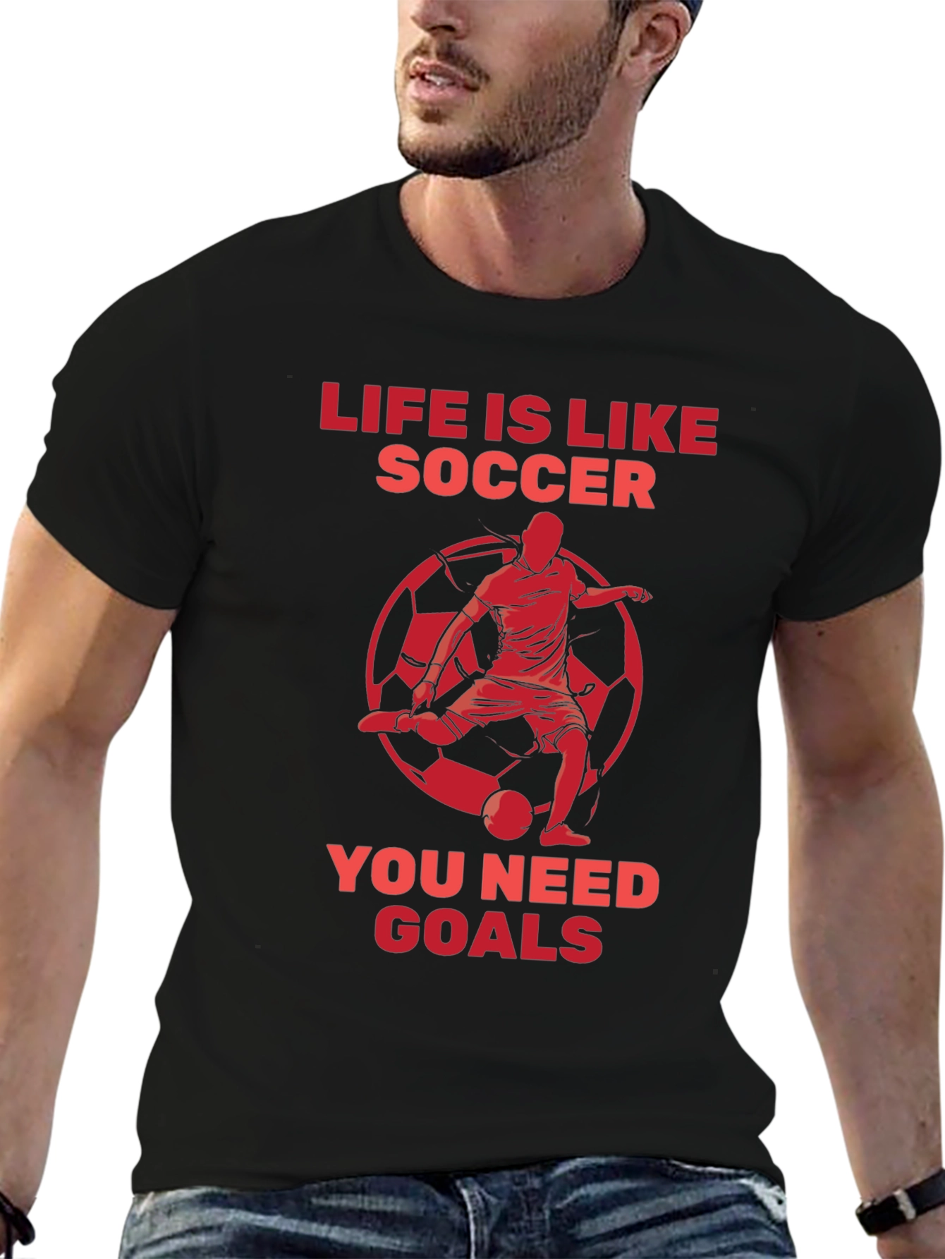 Black Life is Like Soccer Graphic T-Shirt view 6