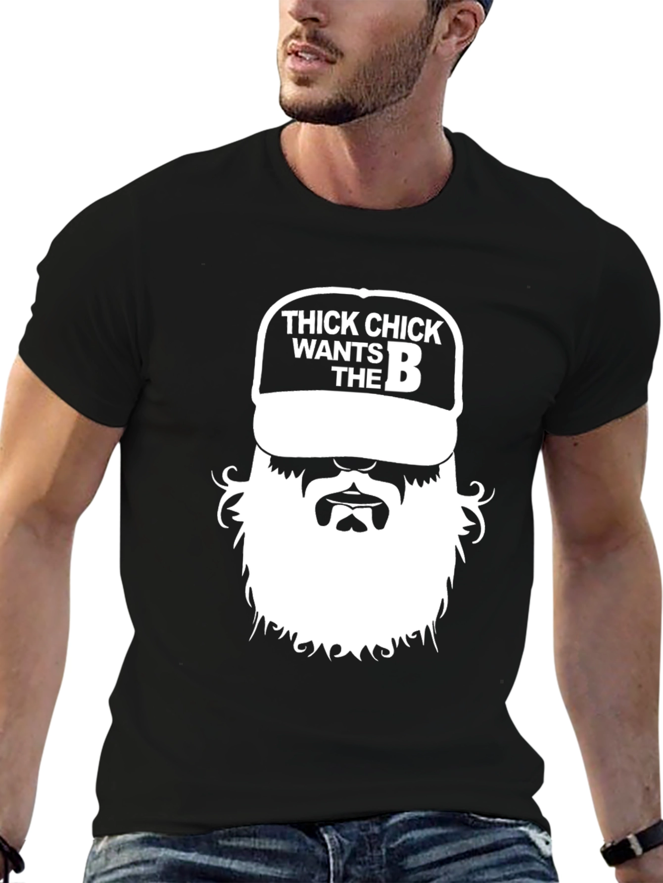 Black Thick Chick Wants The B Funny Graphic Tee view 6