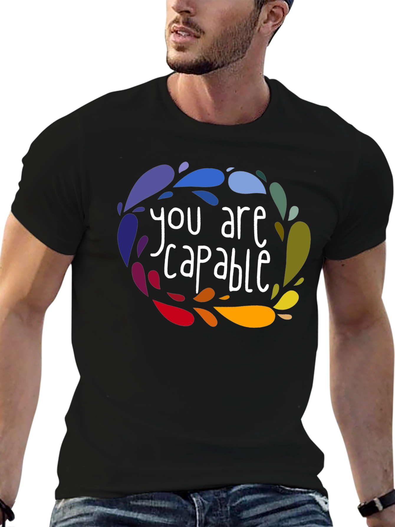 Black You Are Capable Graphic Tee - Stylish Comfort view 6