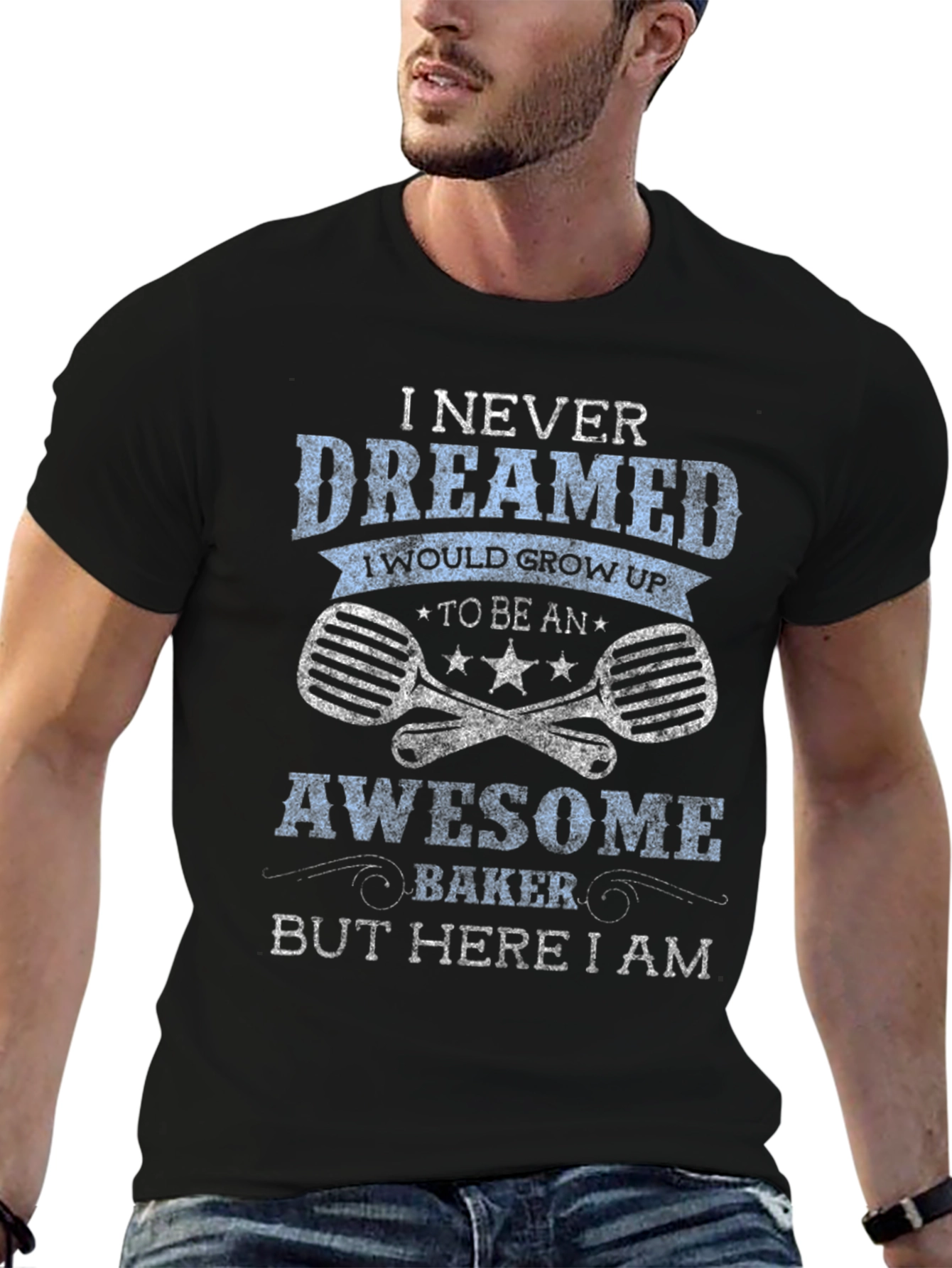 Black Awesome Baker Graphic T-Shirt view 6