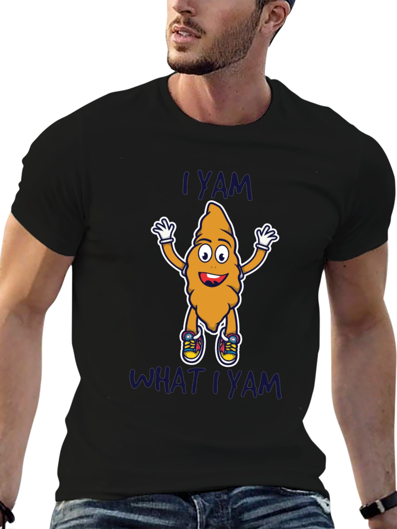 Black I Yam What I Yam T-Shirt view 6