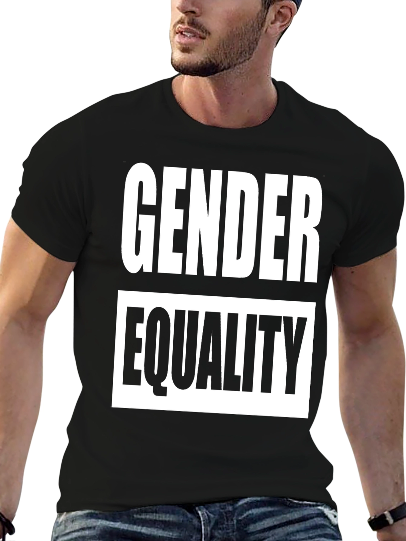 Black Gender Equality Graphic Tee - Black Cotton view 6