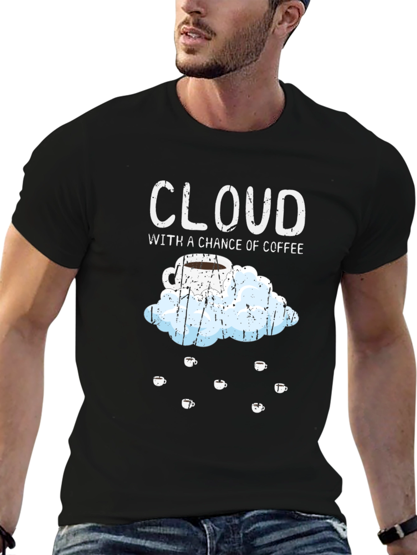 Black Cloud with a Chance of Coffee T-Shirt view 6