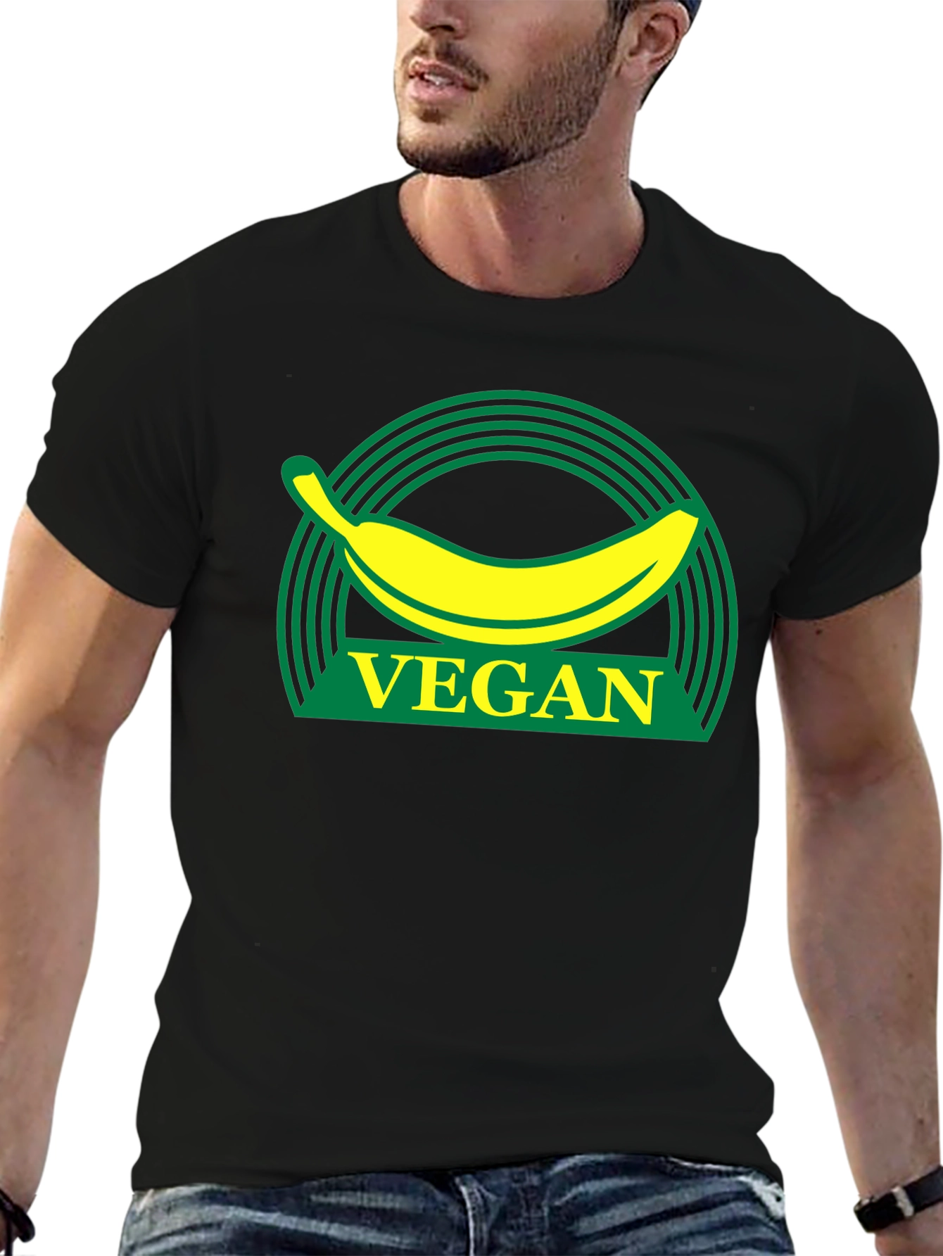 Vegan Banana T-Shirt - Unisex Black Tee - 6
