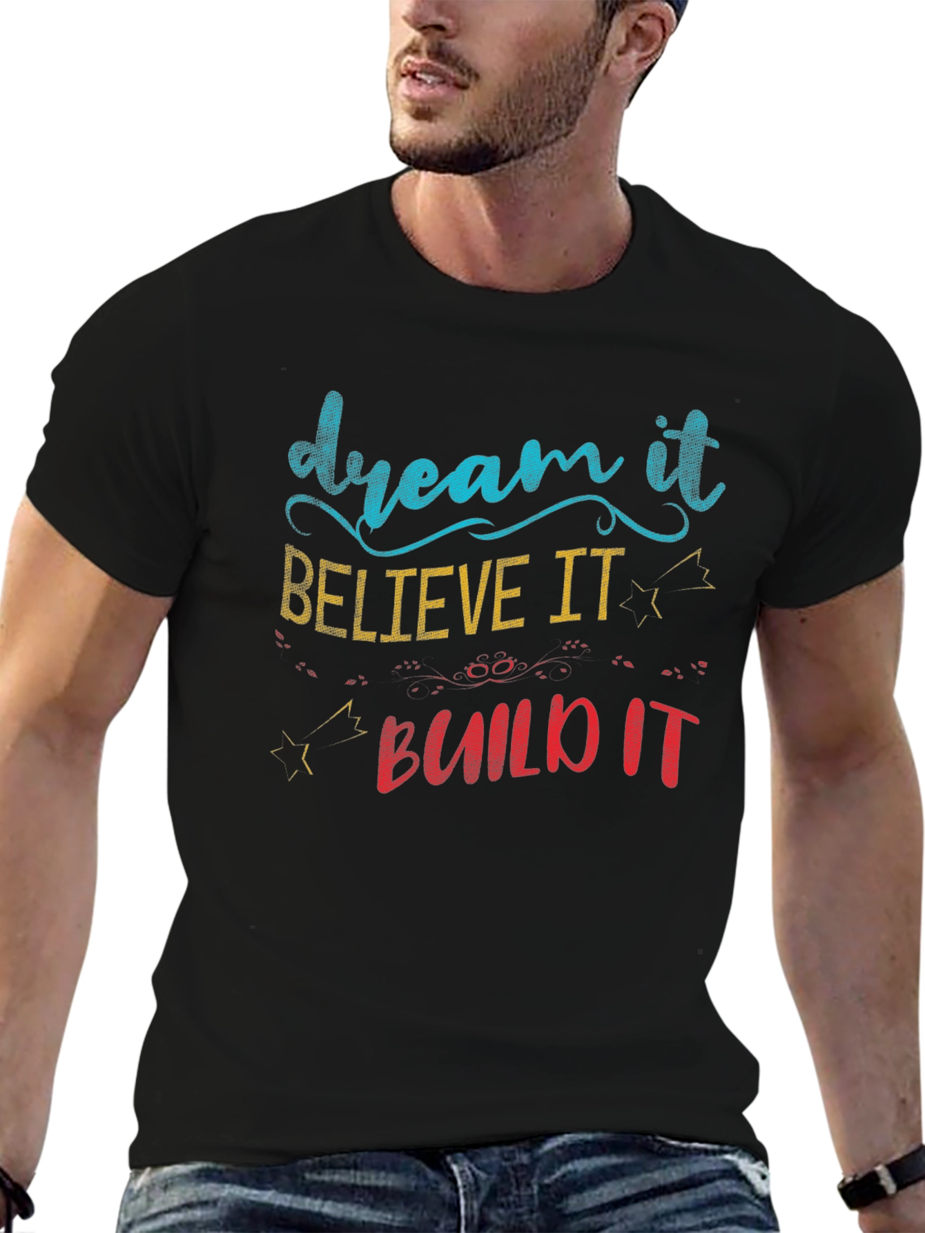Black Dream, Believe, Build T-Shirt view 6