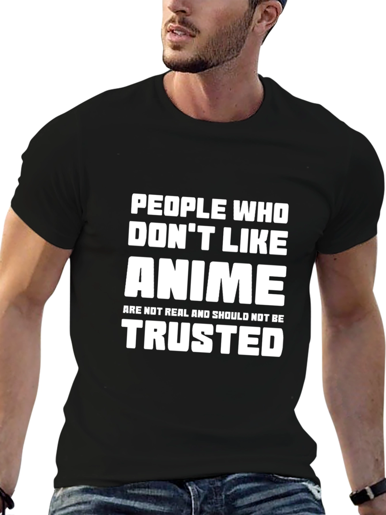 Black Anime Lover T-Shirt: Trust No Hater! view 6